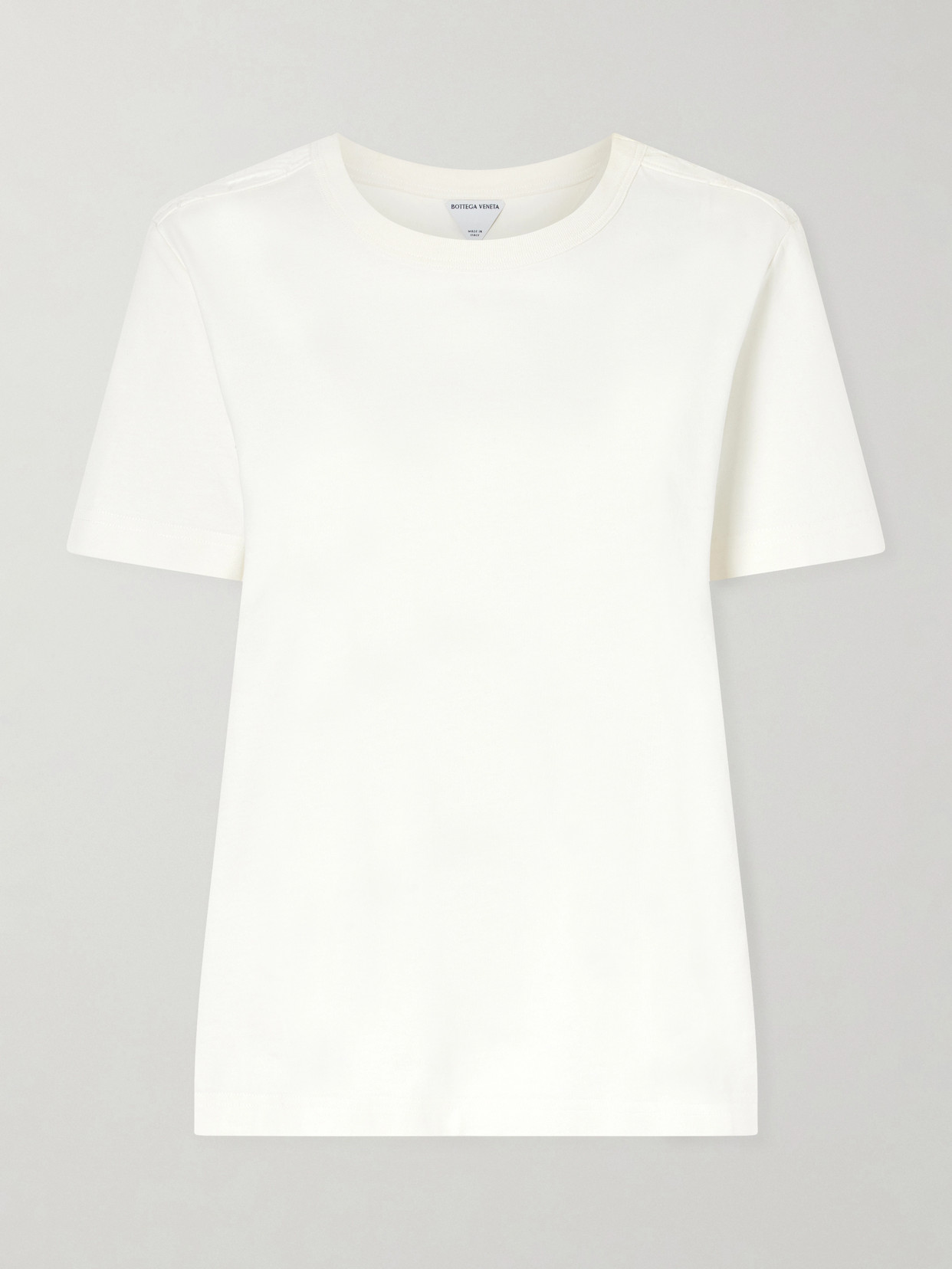 Bottega Veneta - Intrecciato Embroidered Cotton-jersey T-shirt - Neutrals