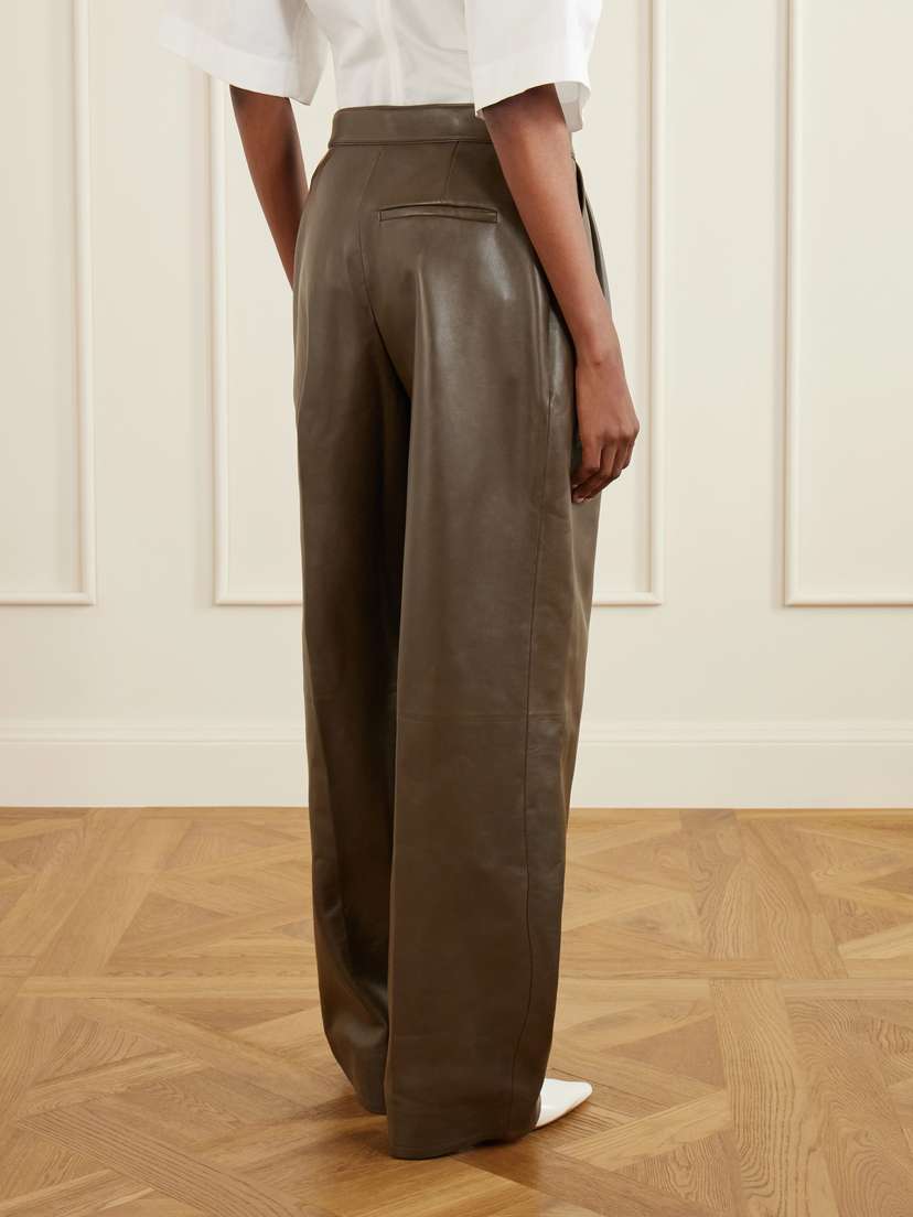 Bottega Veneta Pleated Leather Wide-leg Pants | Thumbnail 4 Bottega Veneta Pleated Leather Wide-leg Pants | Thumbnail 4
