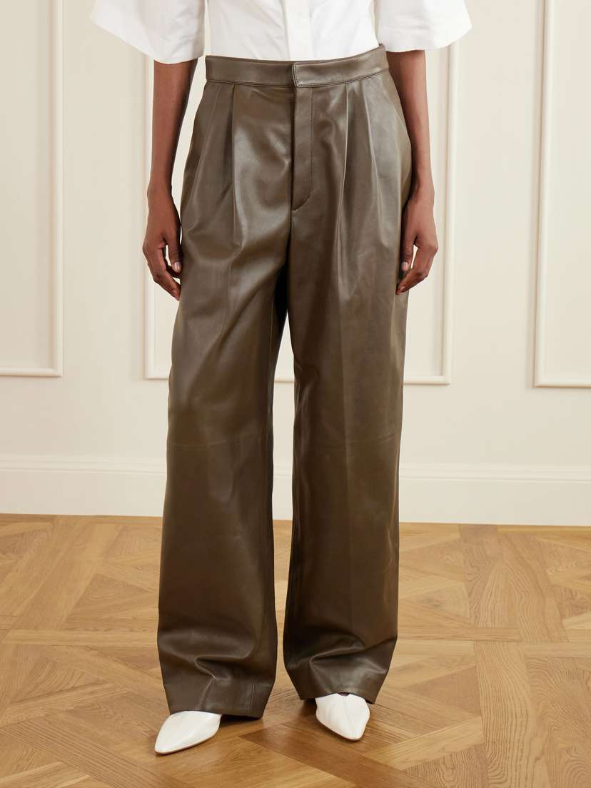 Bottega Veneta Pleated Leather Wide-leg Pants | Thumbnail 3 Bottega Veneta Pleated Leather Wide-leg Pants | Thumbnail 3