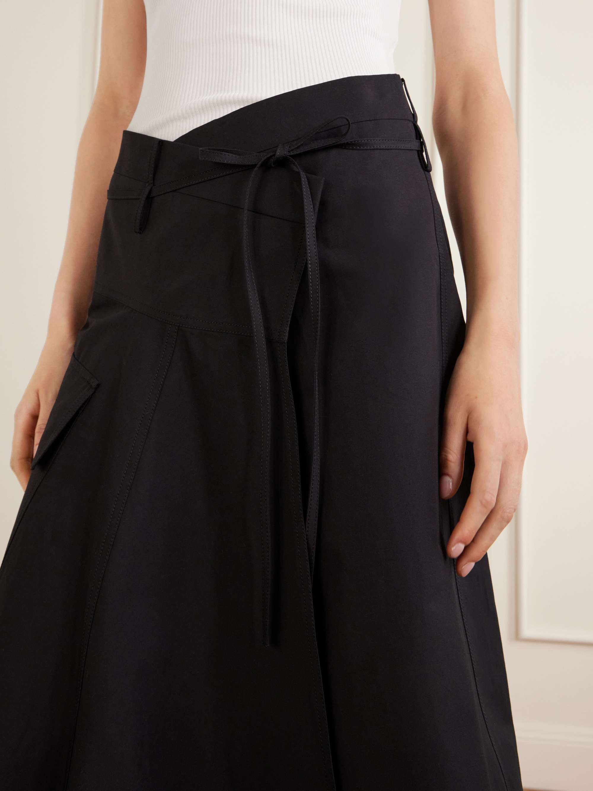 BOTTEGA VENETA Wrapped cotton-mousseline maxi skirt | NET-A-PORTER