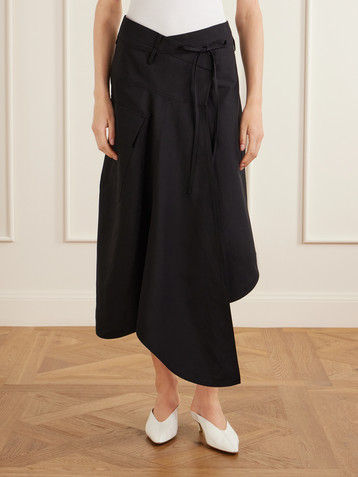 Bottega Veneta Wrapped cotton-mousseline maxi skirt