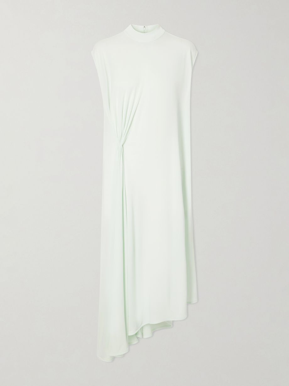 Gathered cady halterneck midi dress