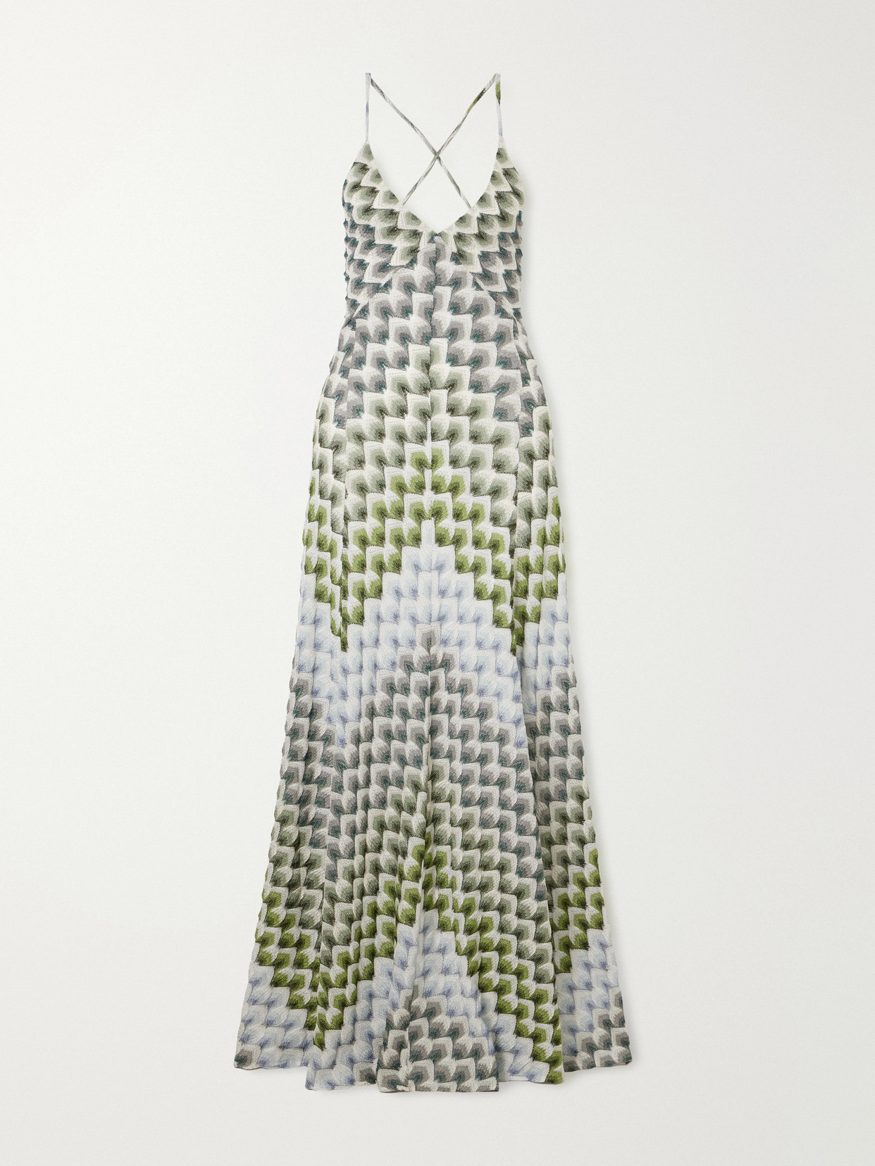 Missoni Paneled Crochet-knit Maxi Dress In Multi