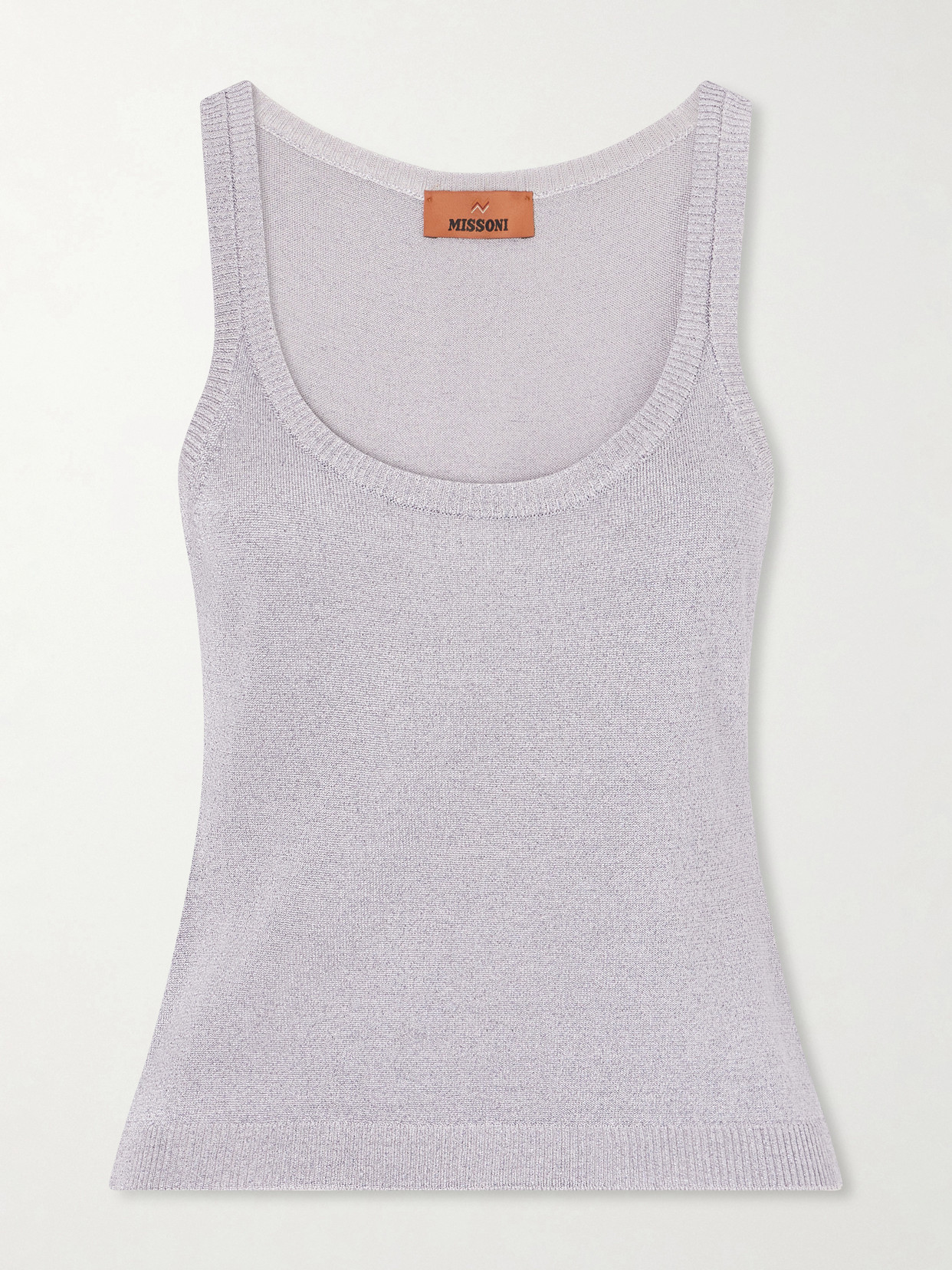 Missoni Metallic Knitted Tank In Purple
