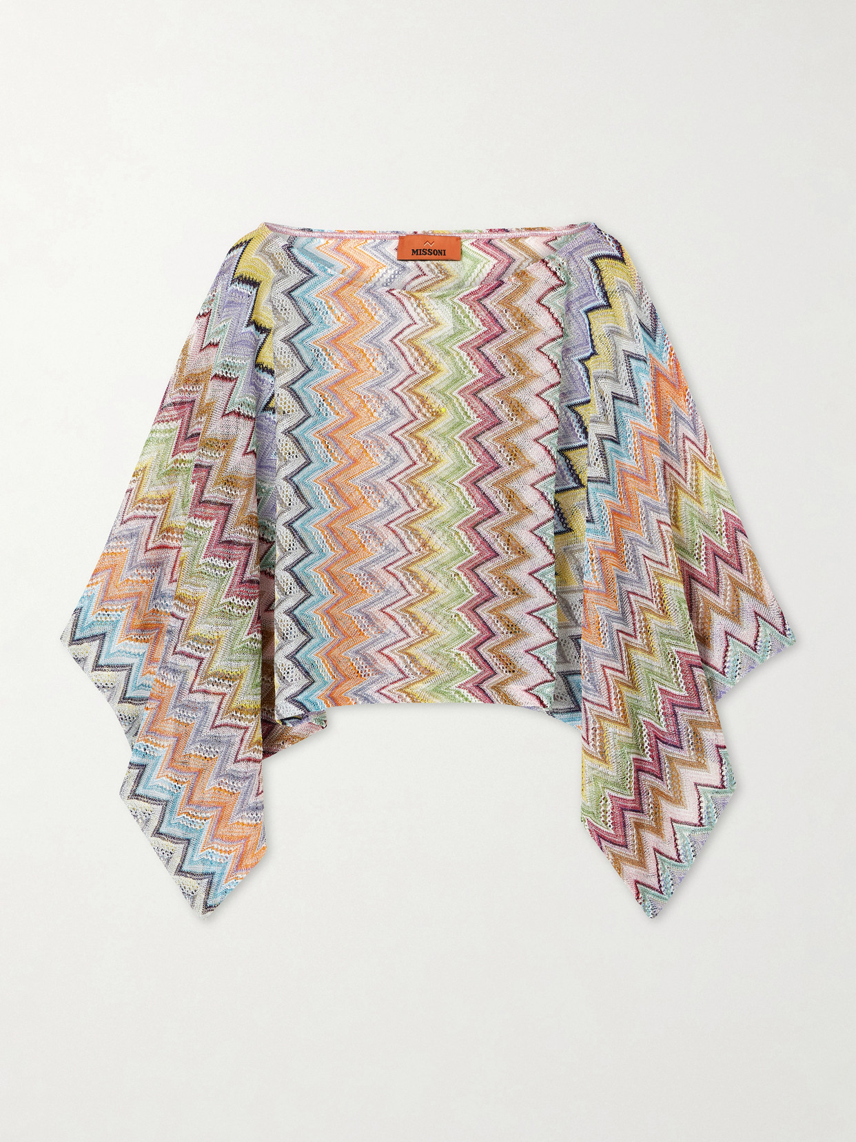 Missoni Striped Cropped Metallic Raschel-knit Top In Multi