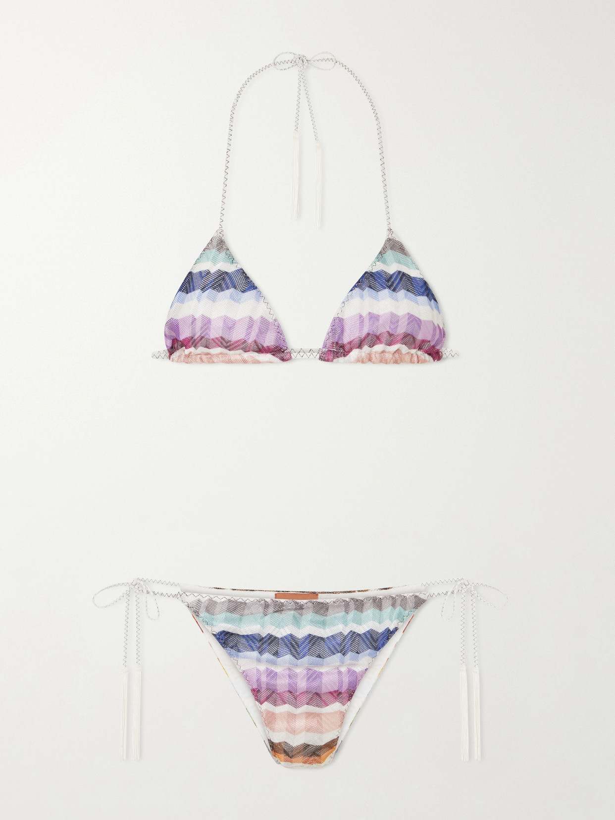 Missoni Striped Tasseled Bikini In Multi