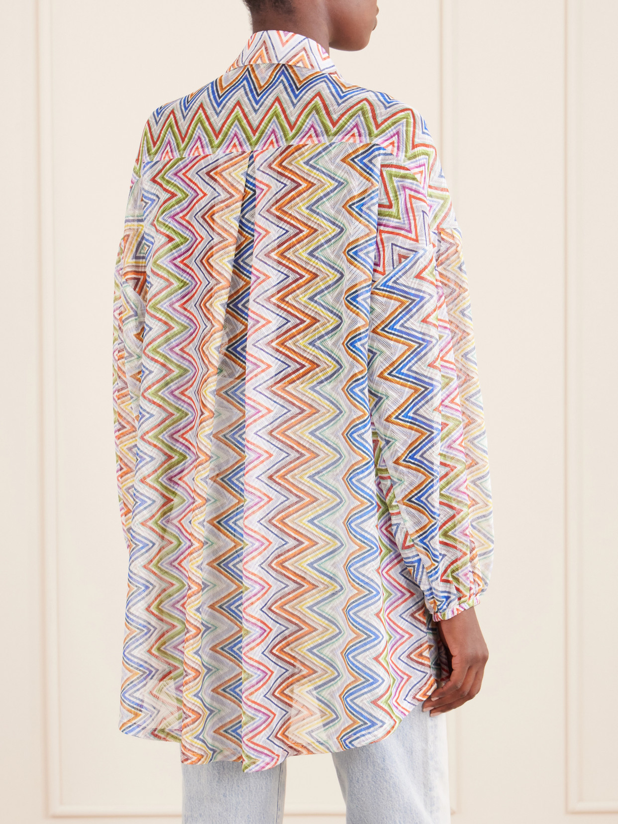 Striped Crochet-Knit Shirt