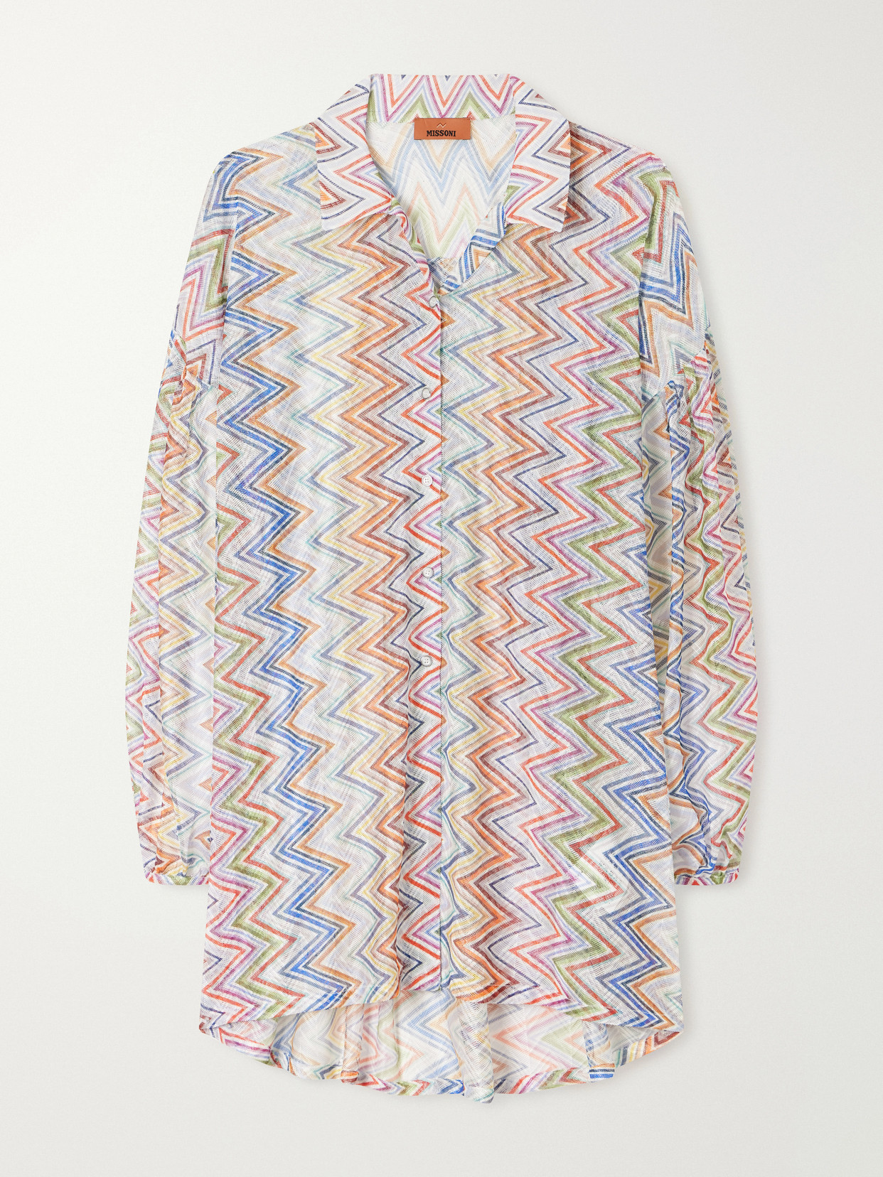 Missoni Striped Mesh Knitted Shirt In Multi