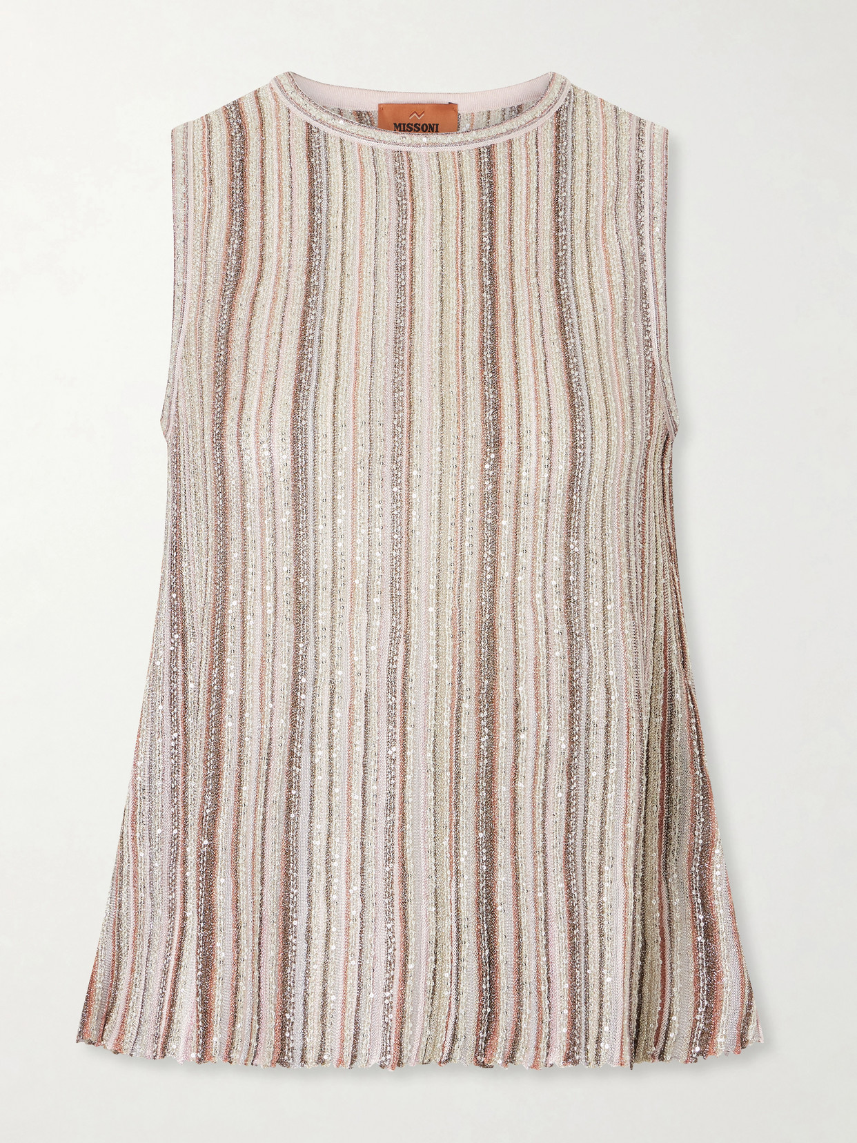 Missoni Metallic-crochet Knit Tank In Neutral