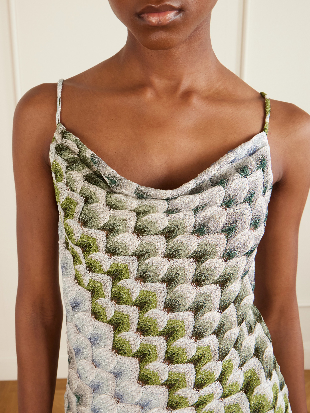 Metallic Crochet-Knit Tank