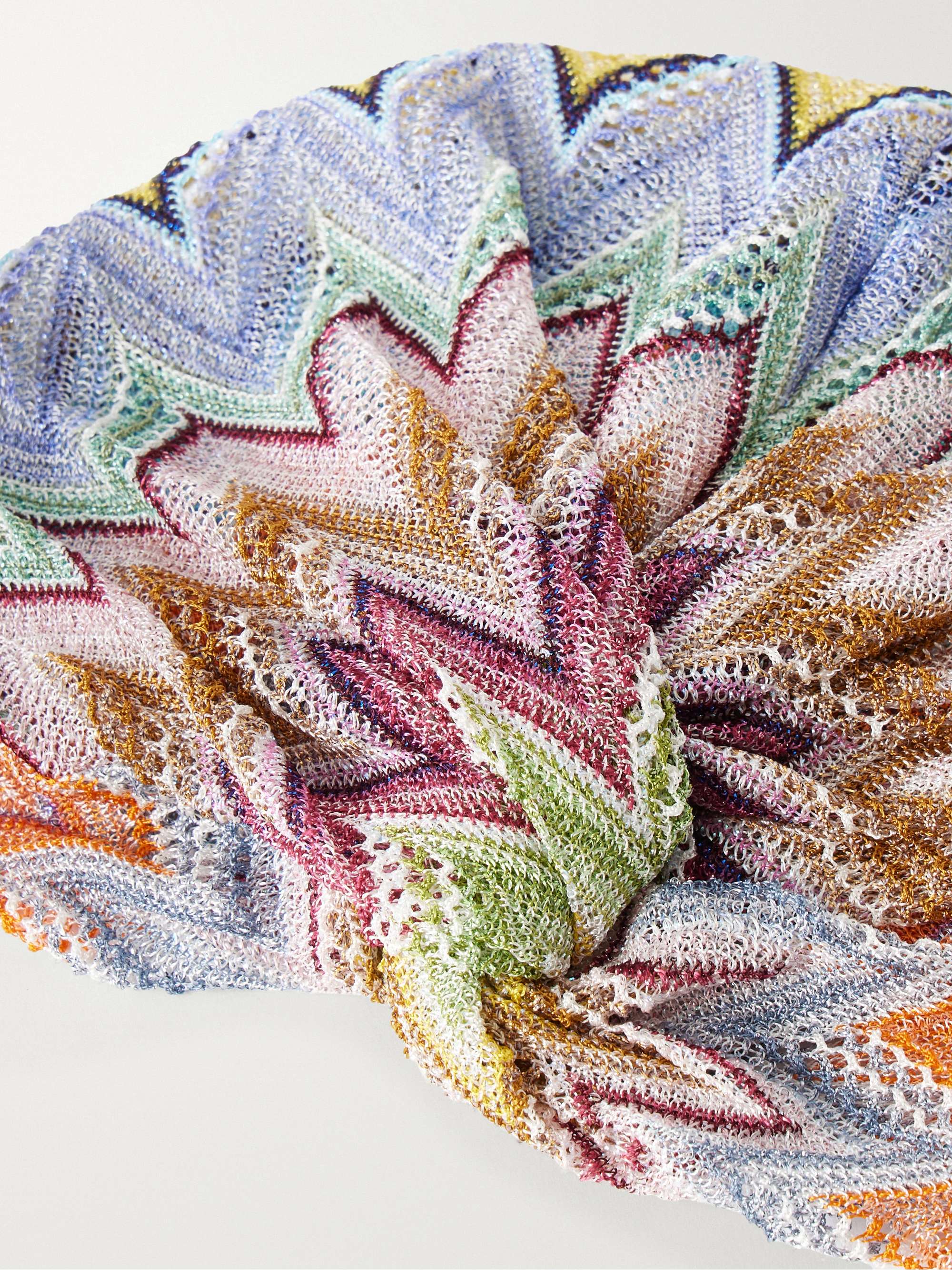 MISSONI Striped metallic-crochet headpiece | NET-A-PORTER