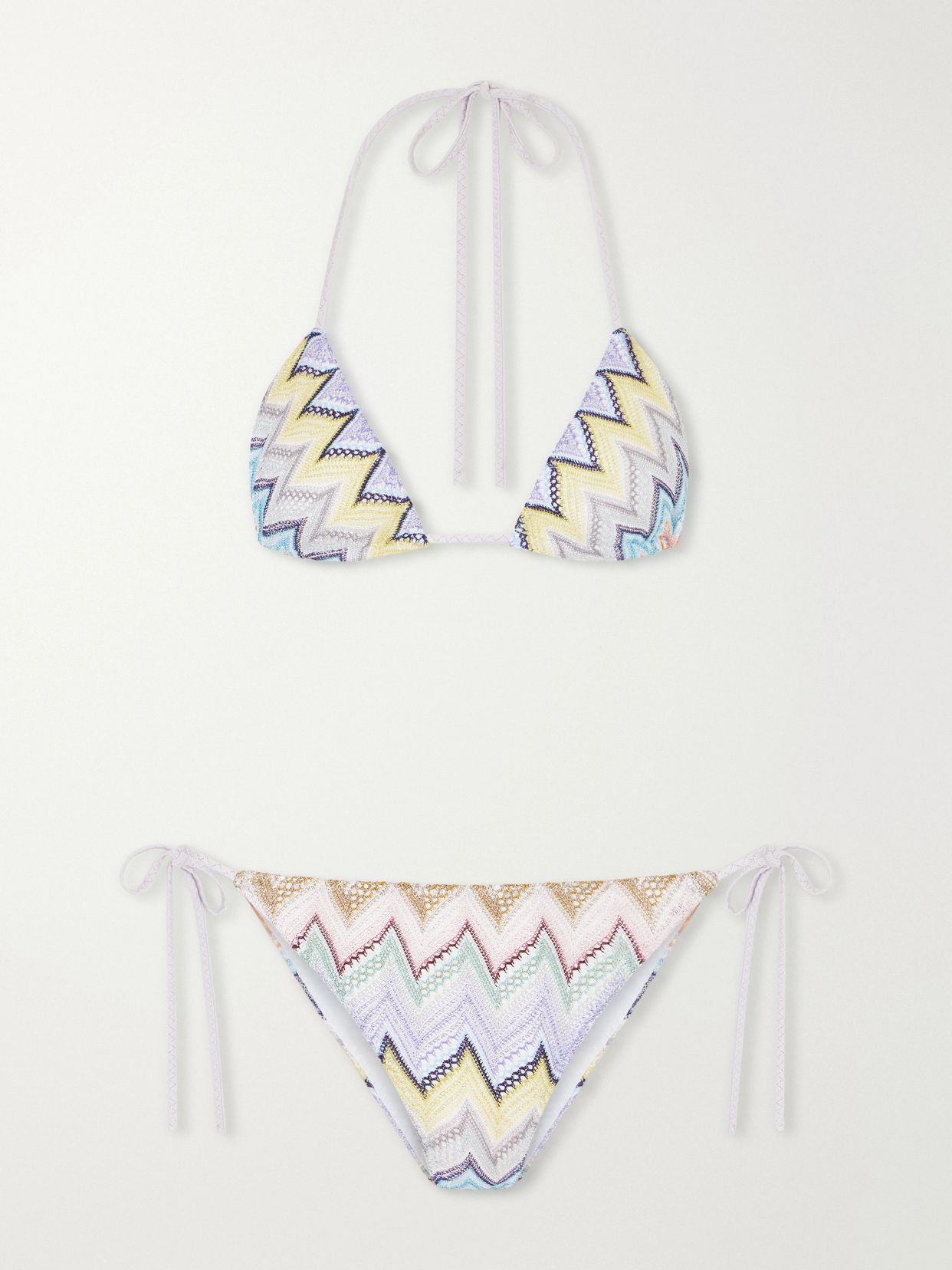 MISSONI Mare striped crochet-knit bikini