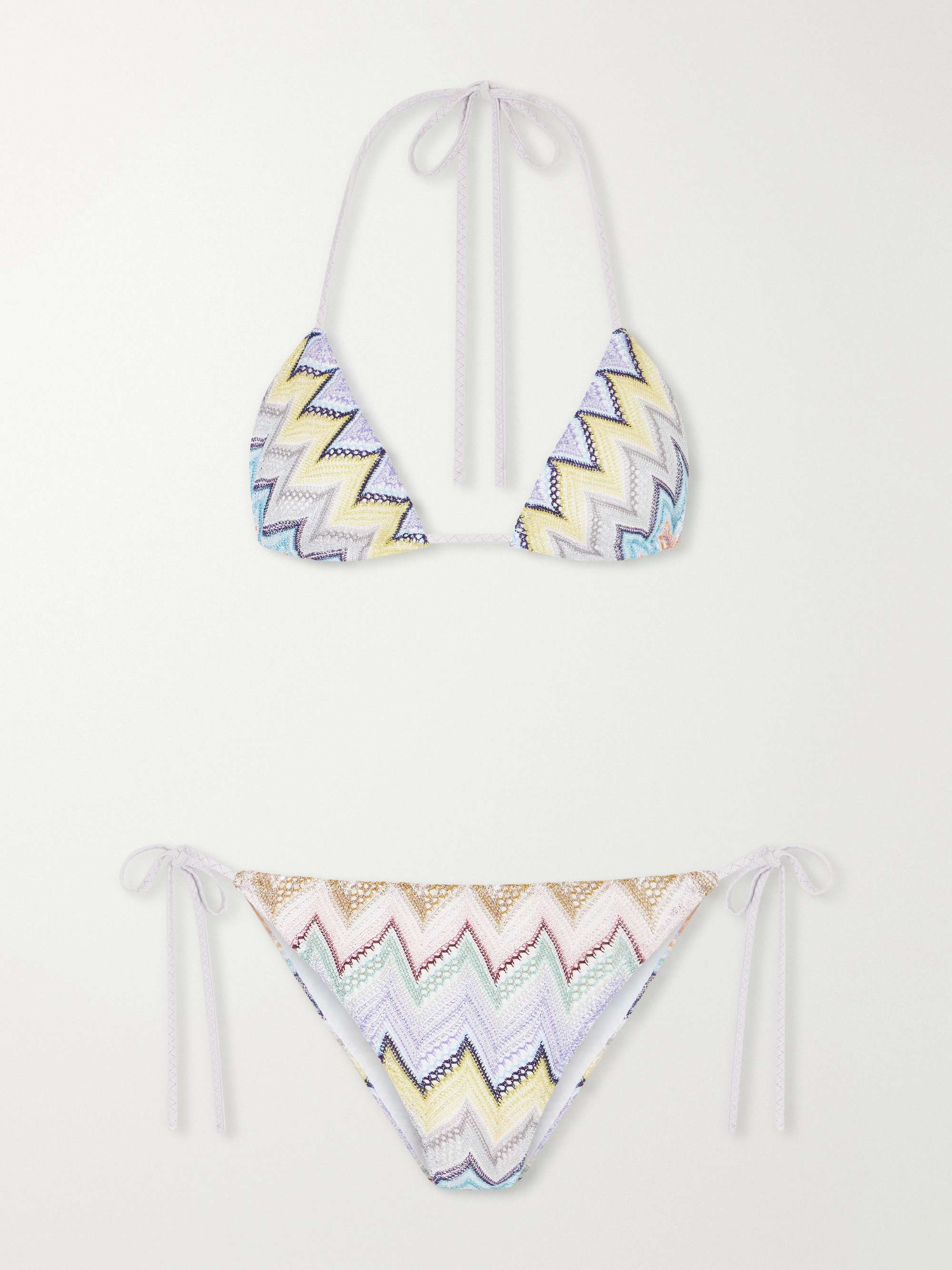 MISSONI Mare striped crochet-knit triangle bikini
