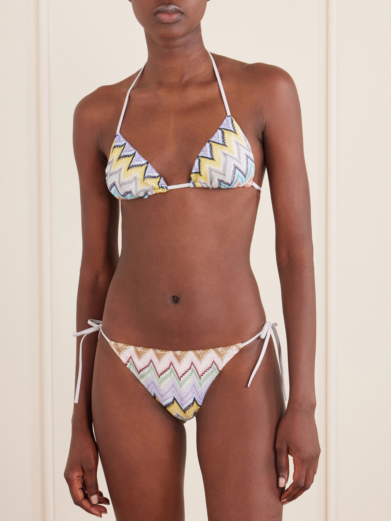Missoni Mare Striped Crochet-knit Bikini In Multi