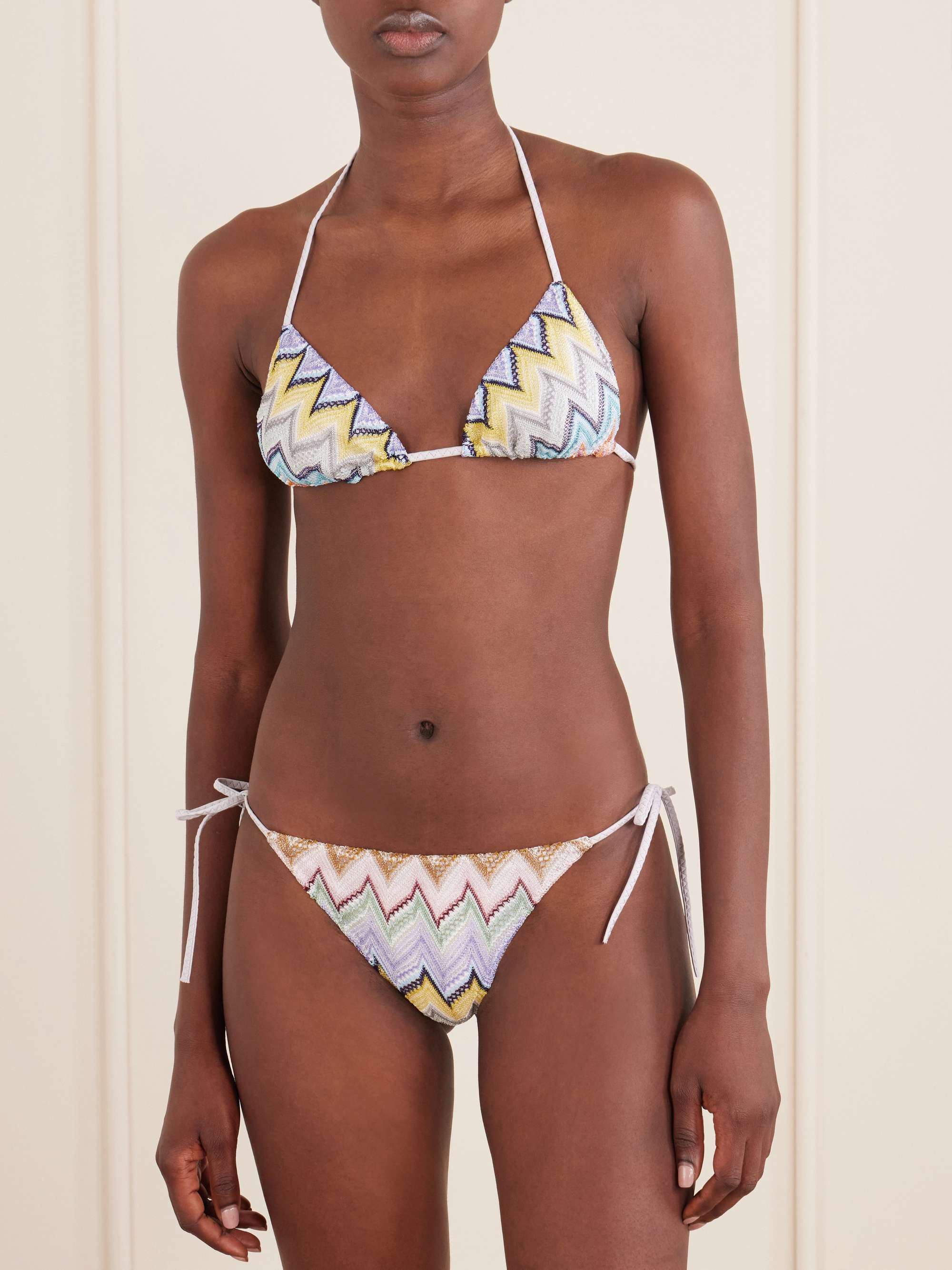 MISSONI Mare striped crochet-knit triangle bikini