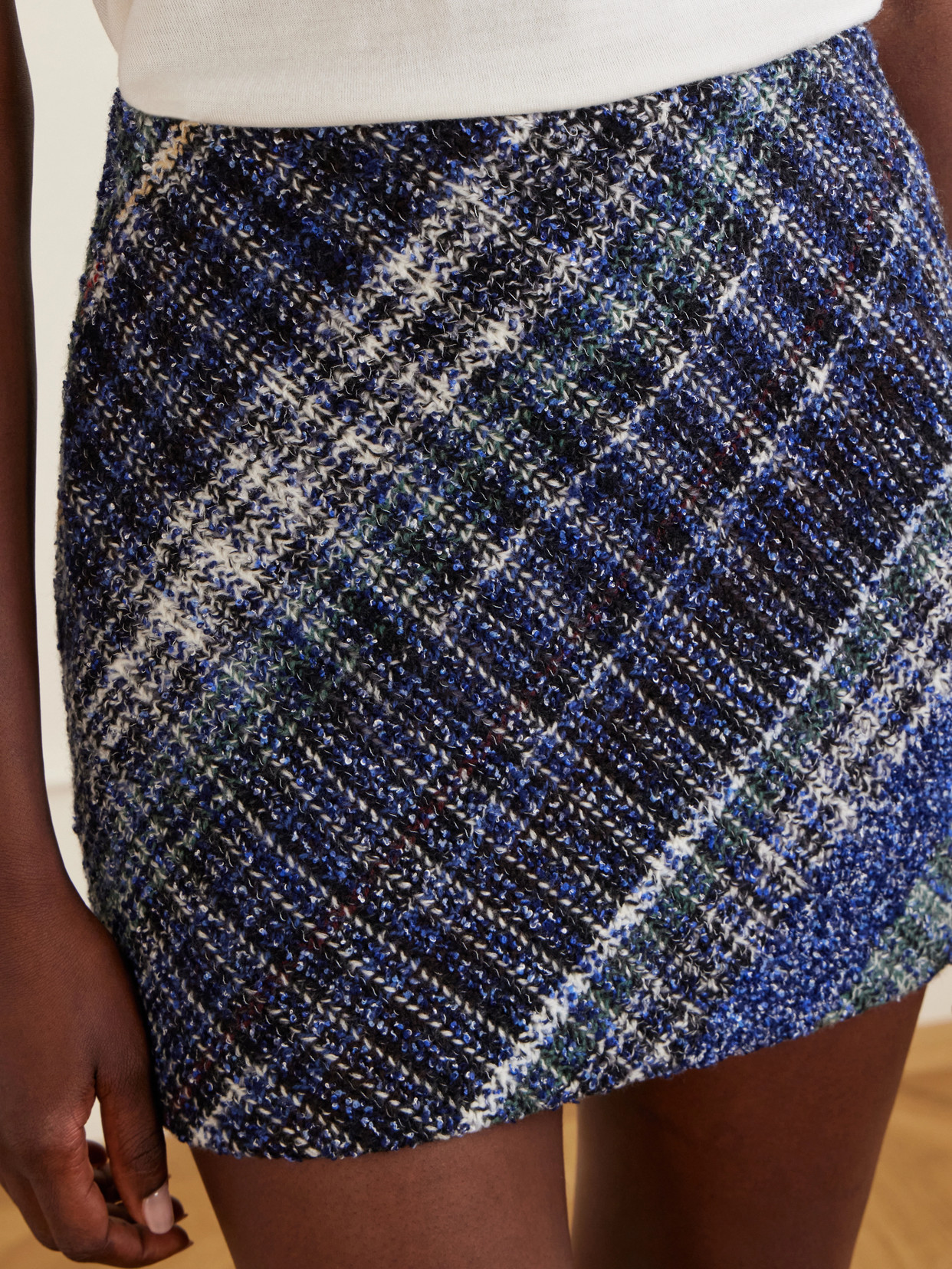 Striped Metallic Crochet-Knit Mini