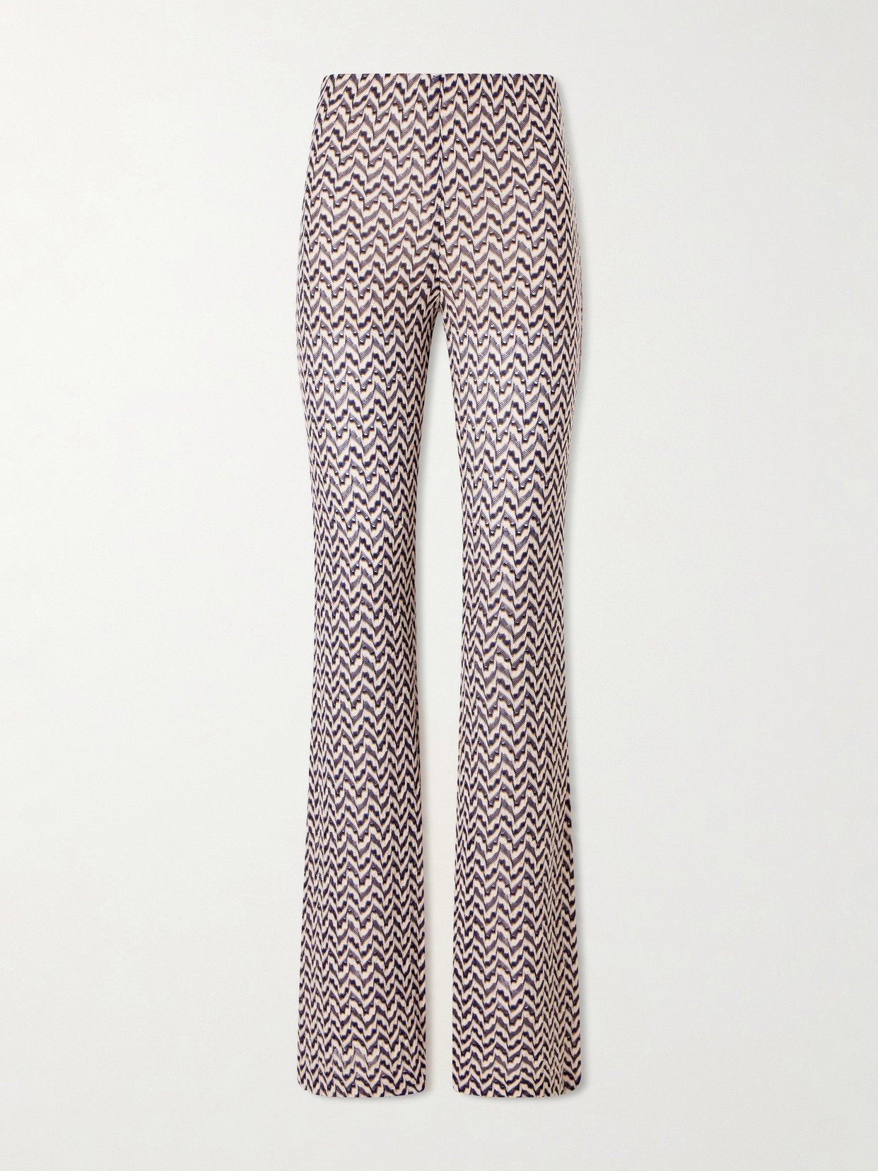 Missoni Embellished Crochet-knit Flared Pants In Blue