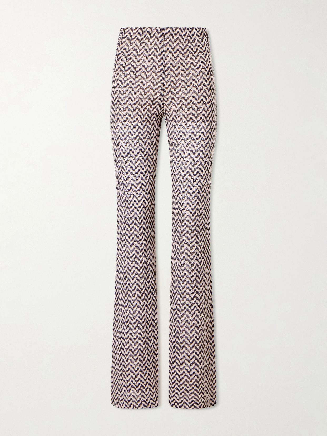 embellished crochet knit flared pants