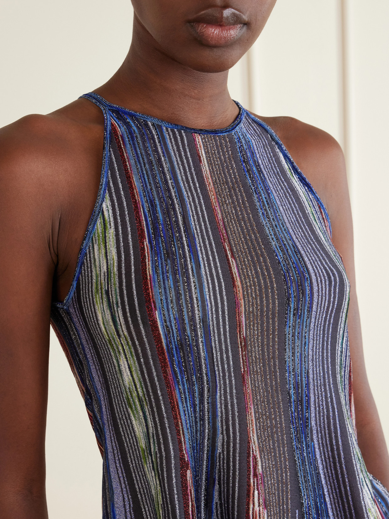 Striped Crochet-Knit Tank