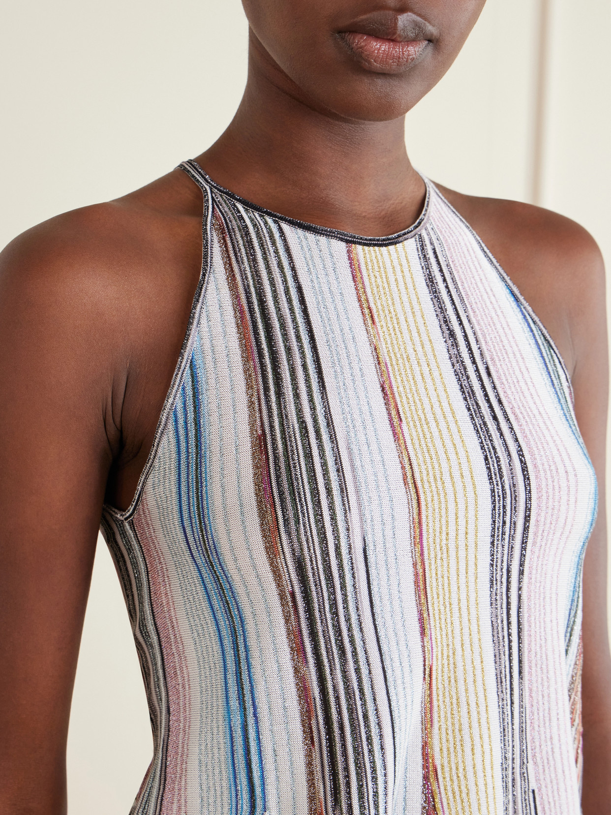 Striped Crochet-Knit Tank