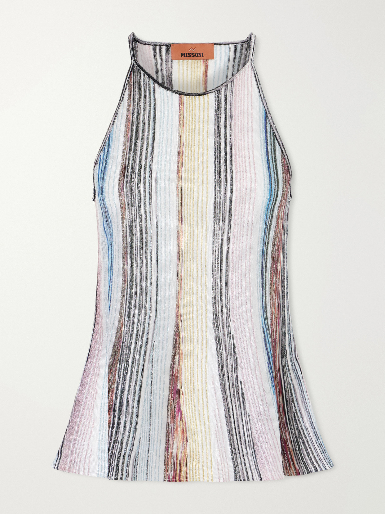Missoni Striped Crochet-knit Tank In Yellow