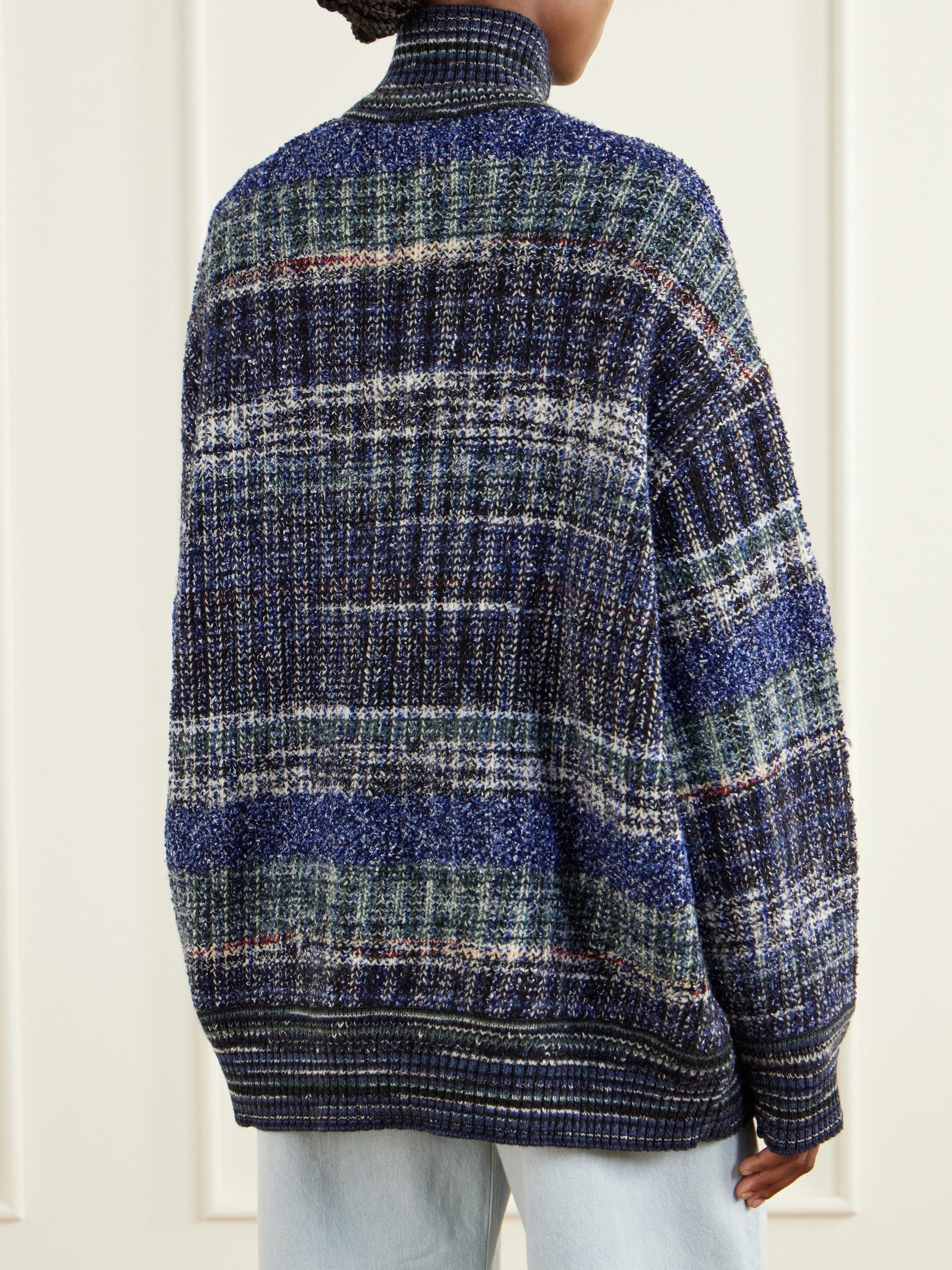 Missoni Striped metallic crochet-knit cardigan