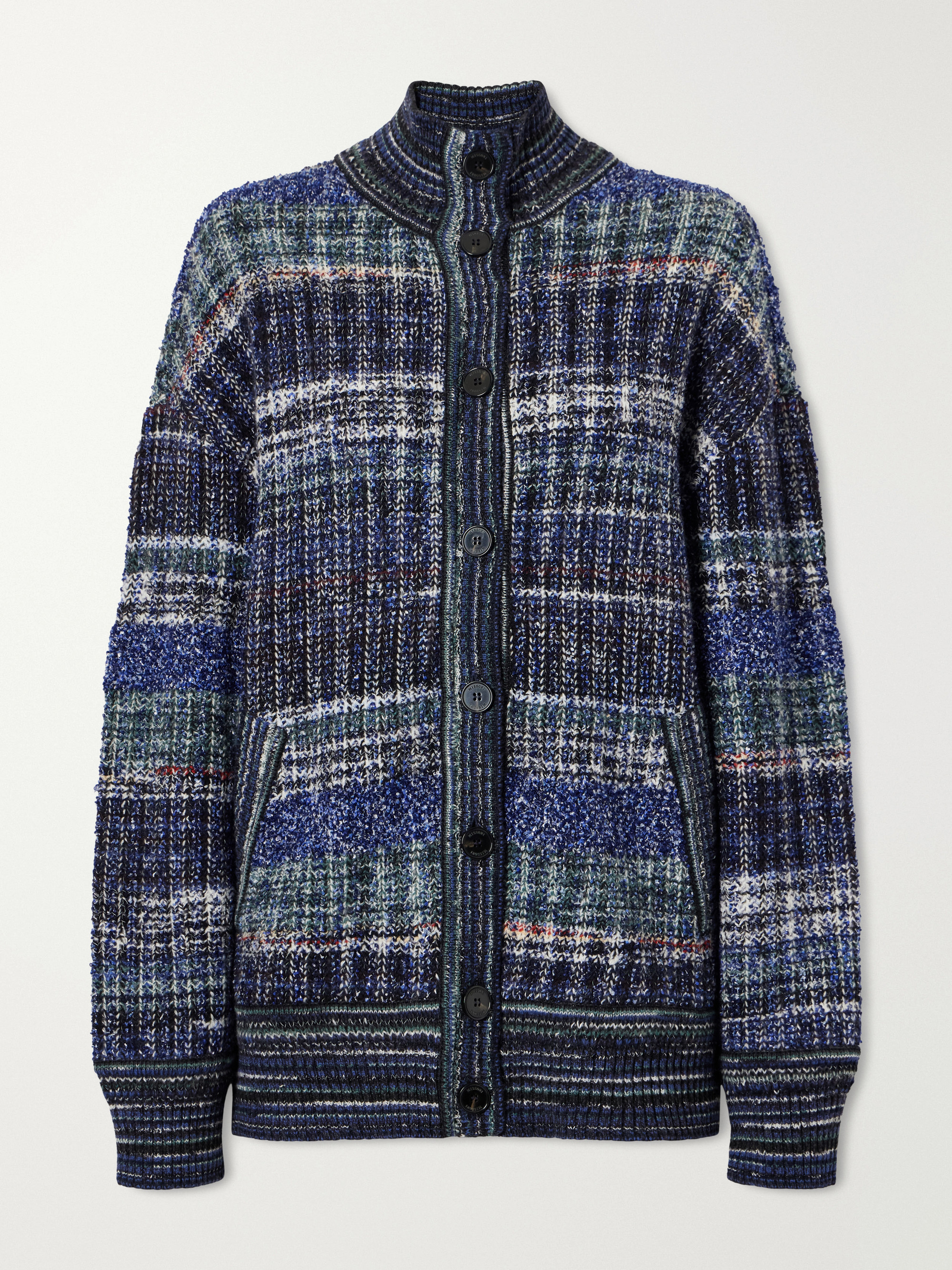 Missoni Striped metallic crochet-knit cardigan