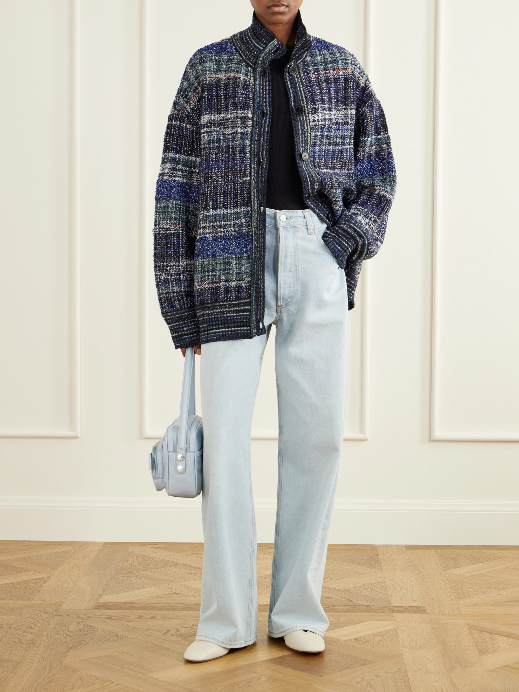 Missoni Striped metallic crochet-knit cardigan