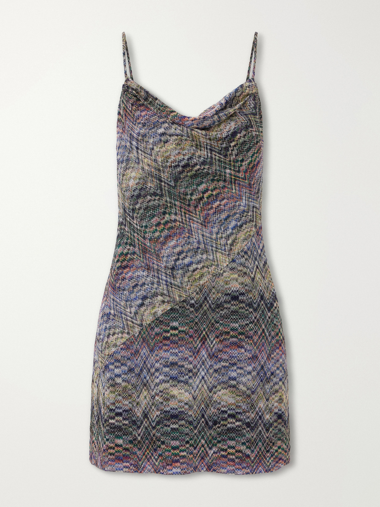 Missoni Metallic Crochet Mini Dress In Multi