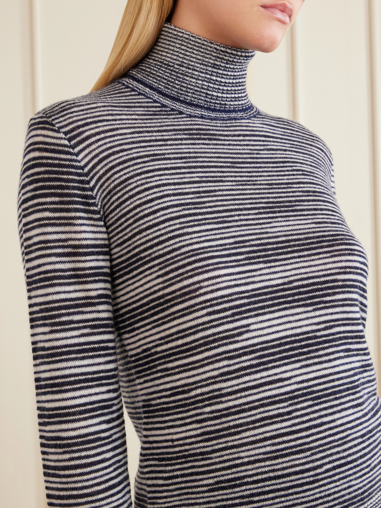 Striped Cashmere And Wool-Blend Turtleneck Sweater