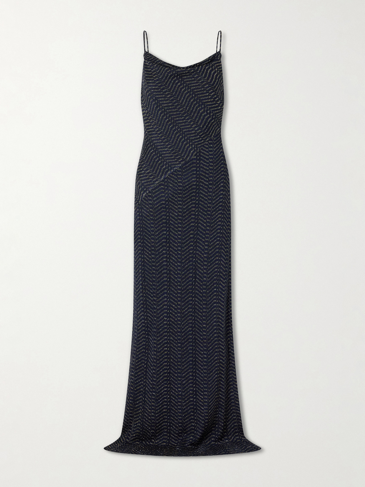 Missoni Striped Metallic Crochet-knit Maxi Dress In Blue