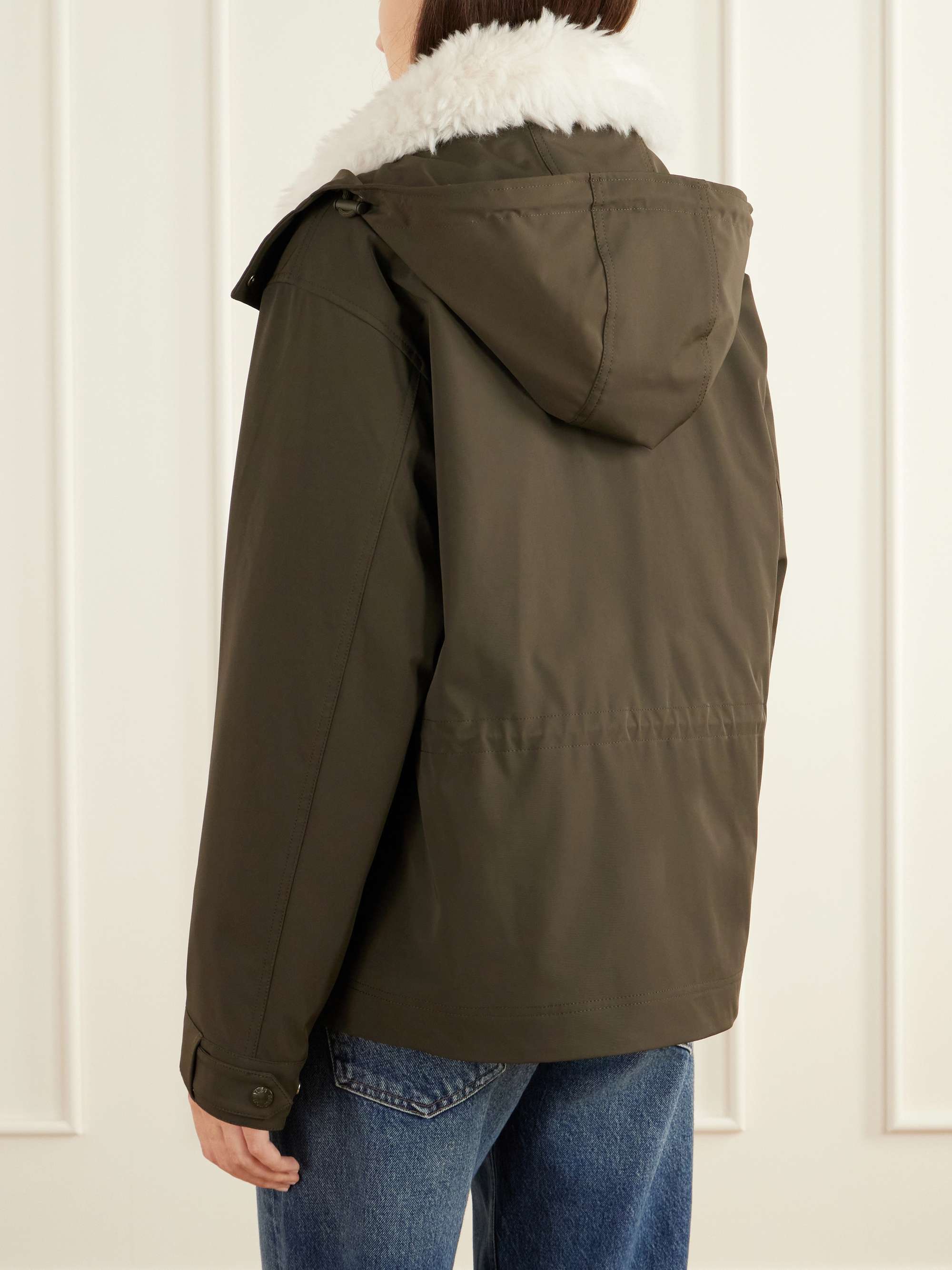 YVES SALOMON Hooded padded shearling-trimmed shell jacket | NET-A