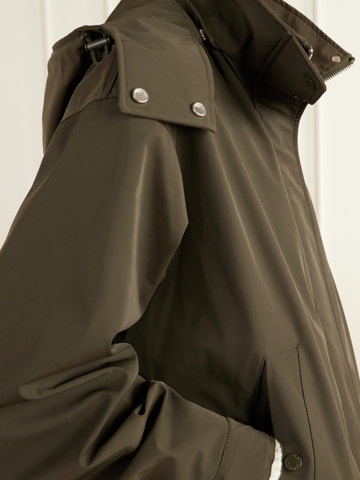 Hooded Padded Shearling-Trimmed Jacket