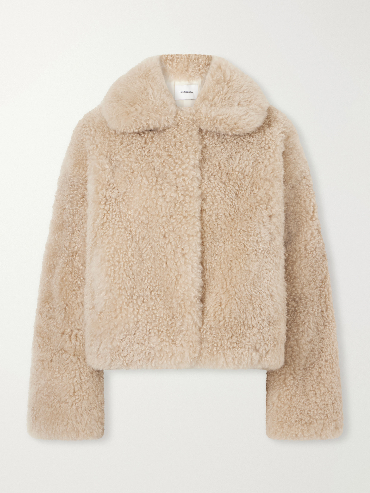 Yves Salomon Shearling Jacket In Neutrals