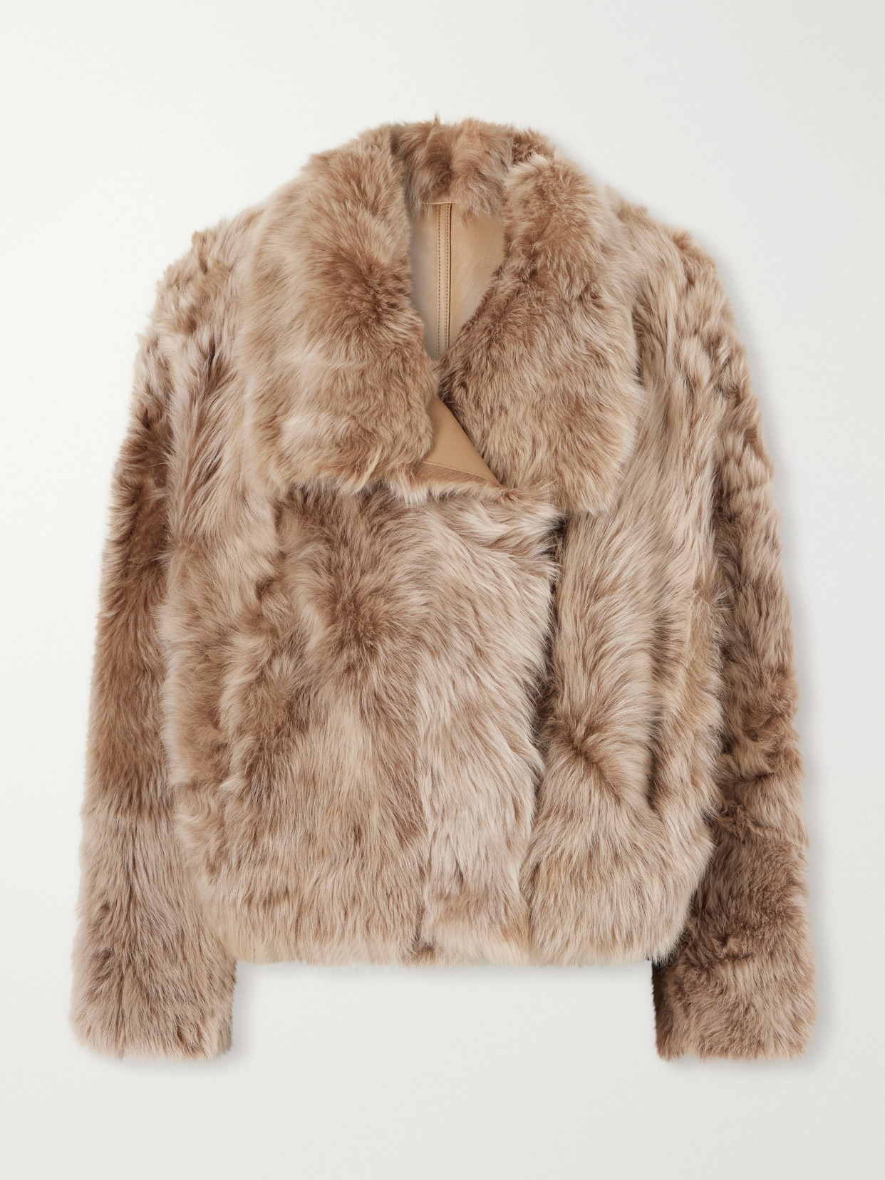 Yves Salomon Reversible Shearling And Leather Jacket In Brown
