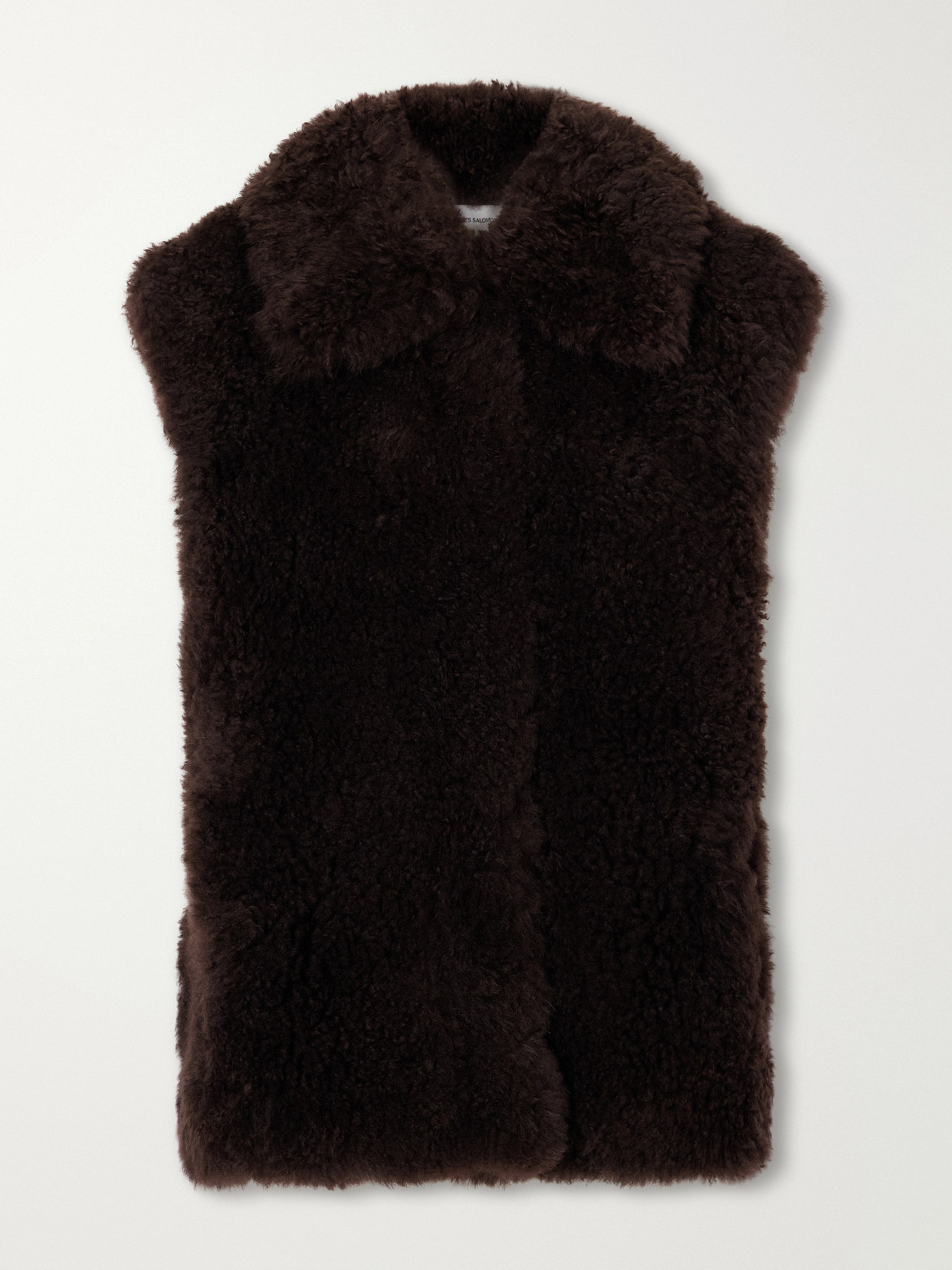 Yves Salomon Shearling Gilet In Brown