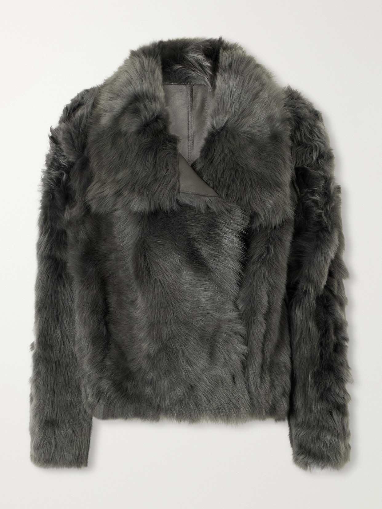 Yves Salomon Reversible Shearling And Leather Jacket In Green