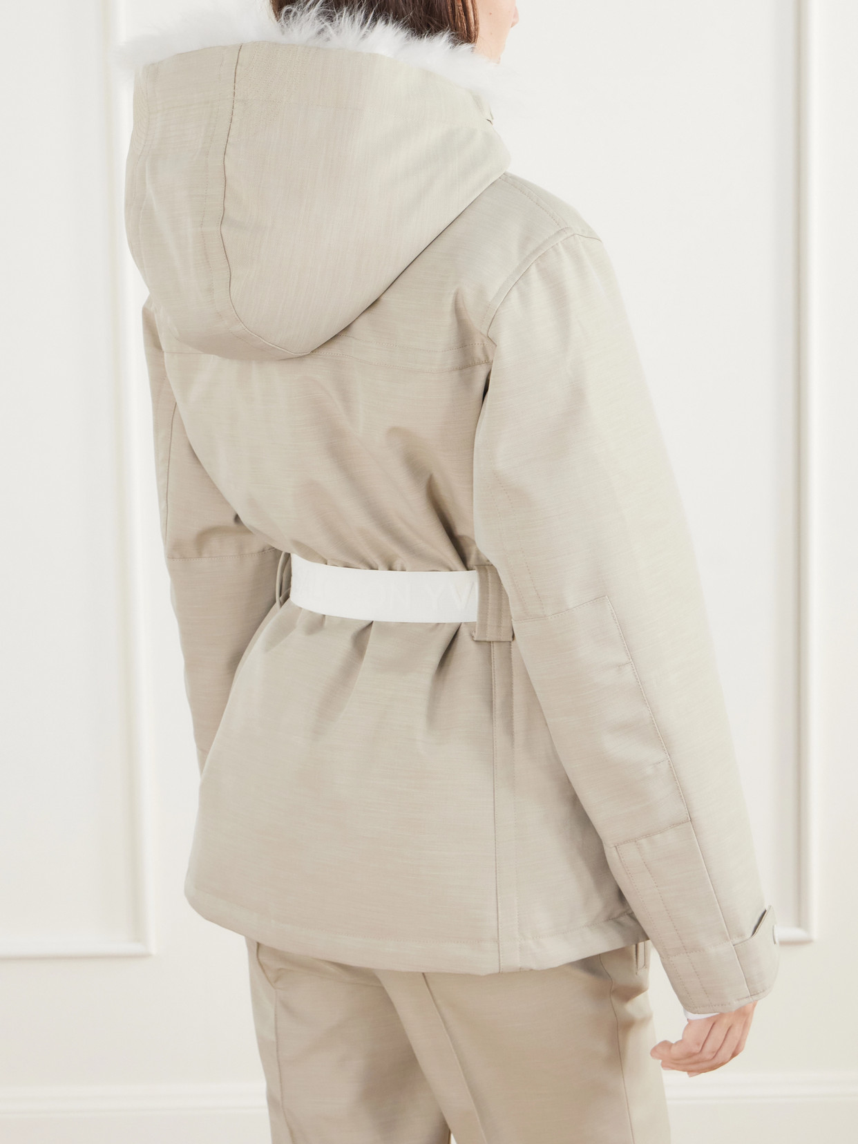 Shearling-Trimmed Twill Down Ski Jacket
