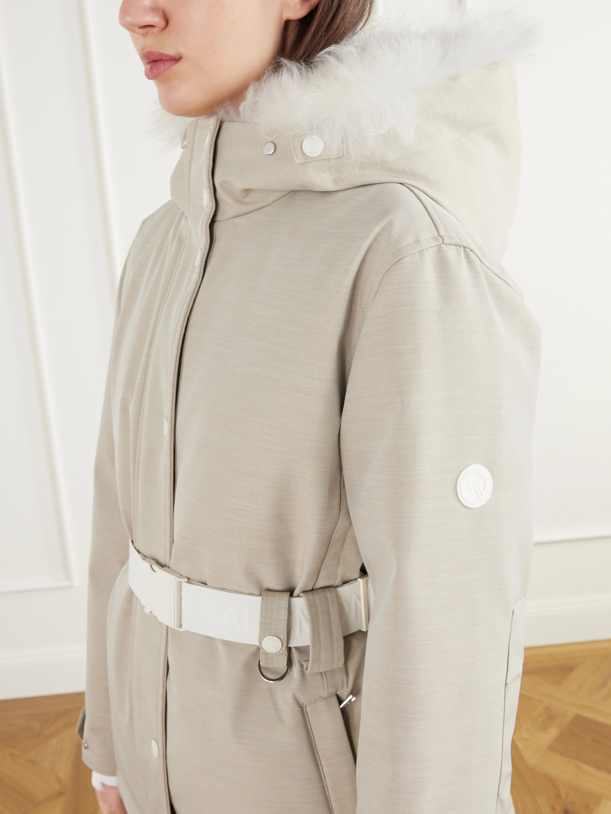 Shearling-Trimmed Twill Down Ski Jacket