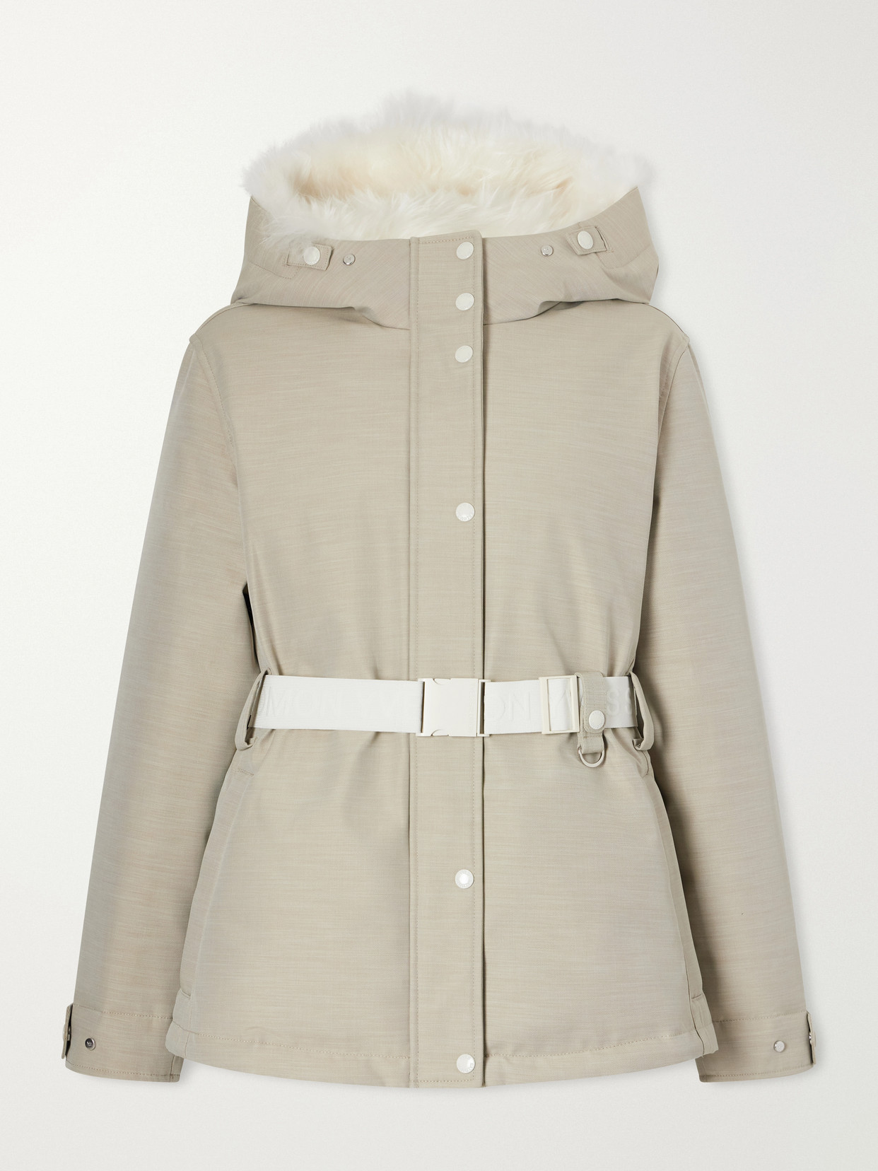 Yves Salomon Shearling-trimmed Twill Down Ski Jacket In Neutral