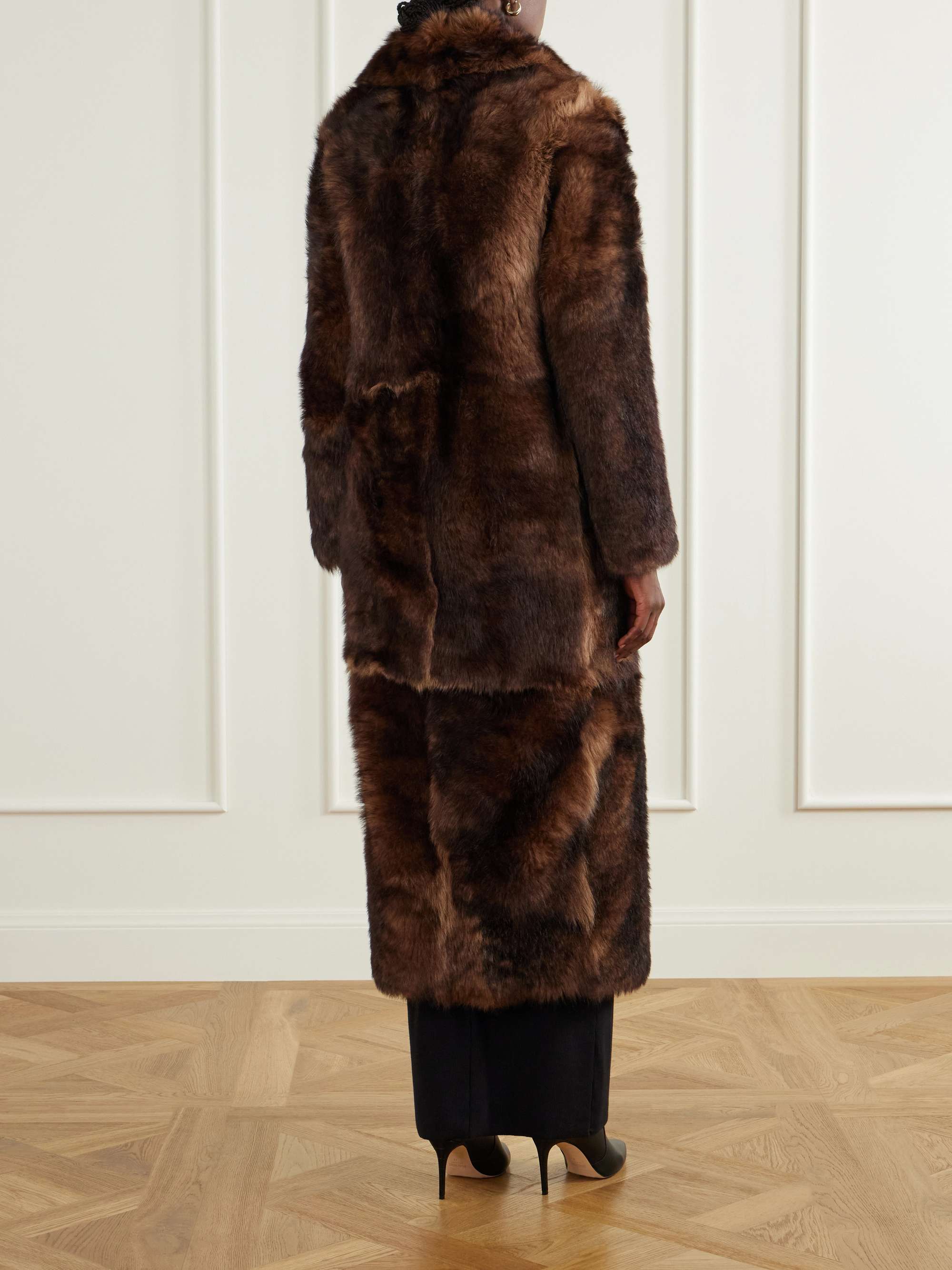 YVES SALOMON Paneled shearling coat | NET-A-PORTER