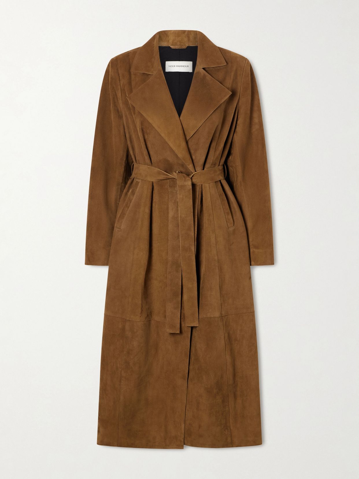 Winona belted suede long coat