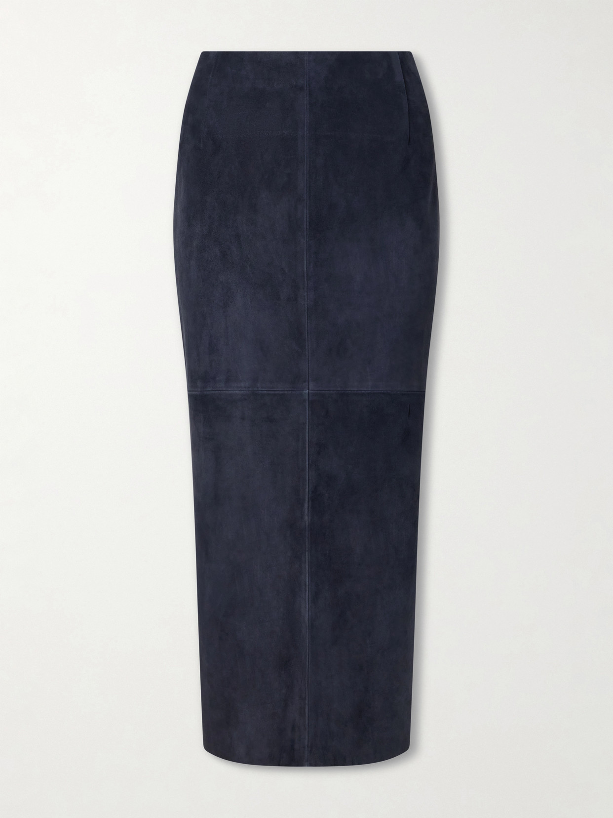 Nour Hammour Selly Leather Midi Skirt In Blue