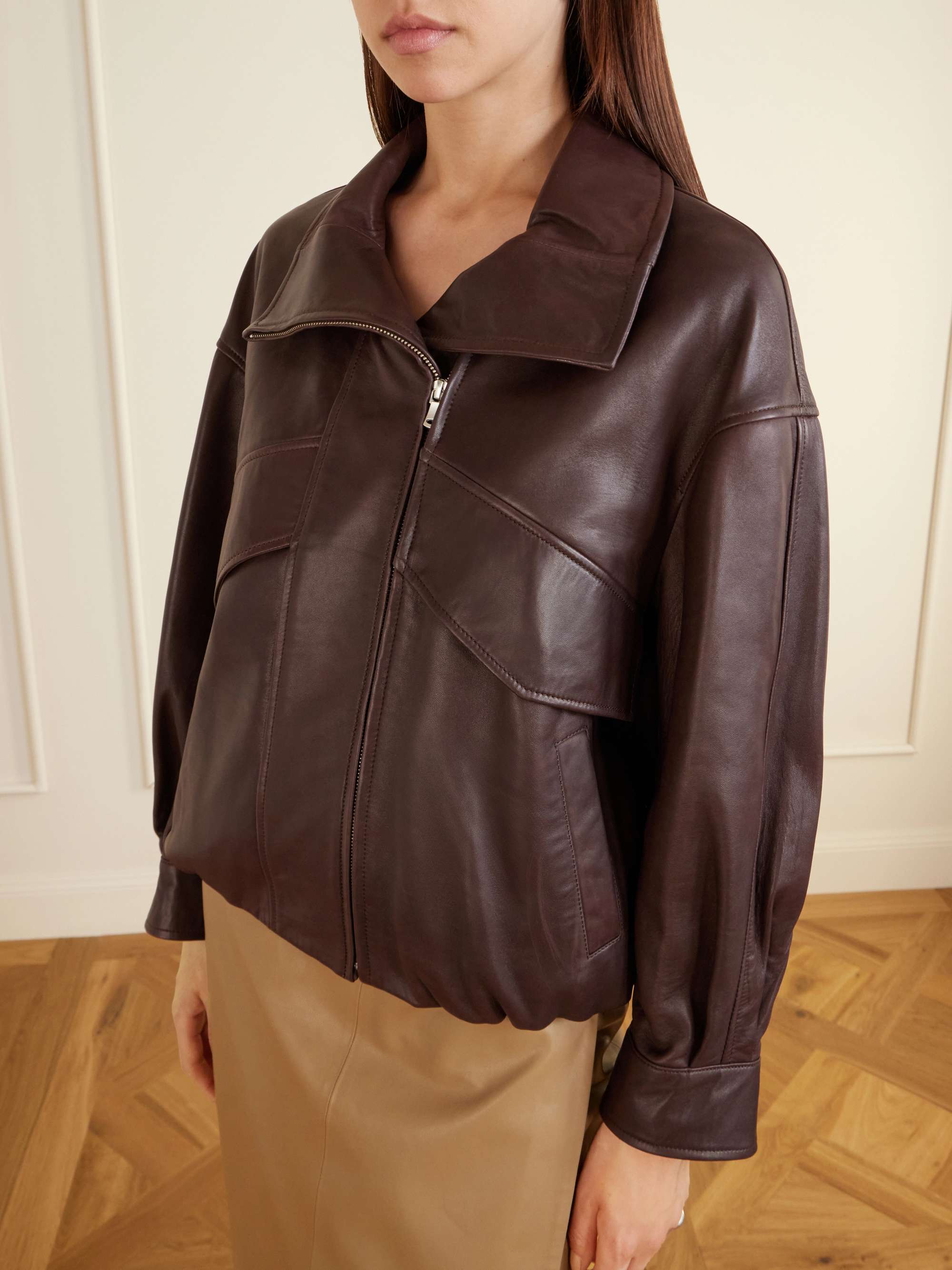 NOUR HAMMOUR Leather jacket | NET-A-PORTER