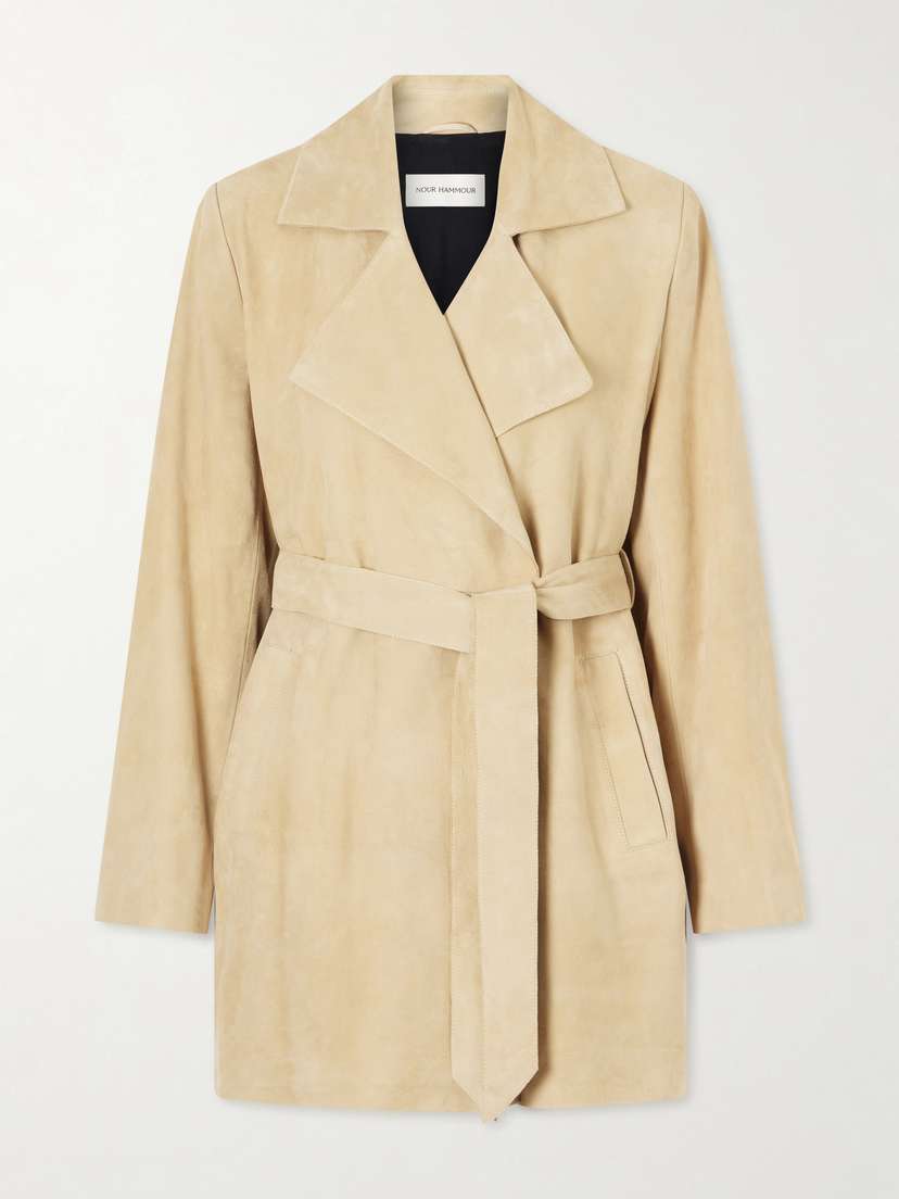 Nour Hammour Kerry Belted Suede Jacket
