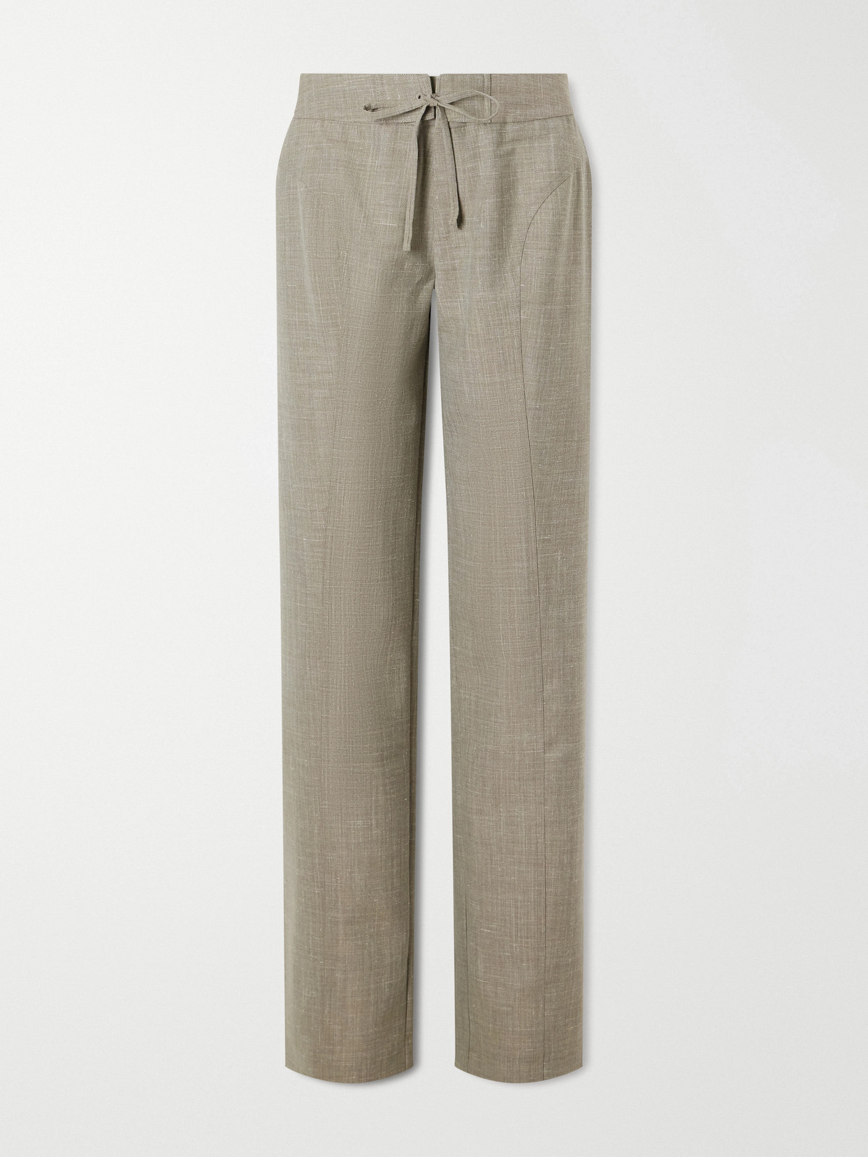 Christopher Esber Banyan Wool-blend Straight-leg Pants In Gray