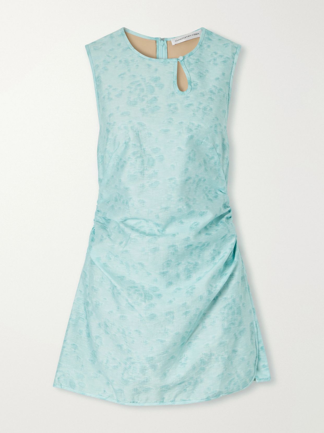 Light Leak ruched jacquard mini dress