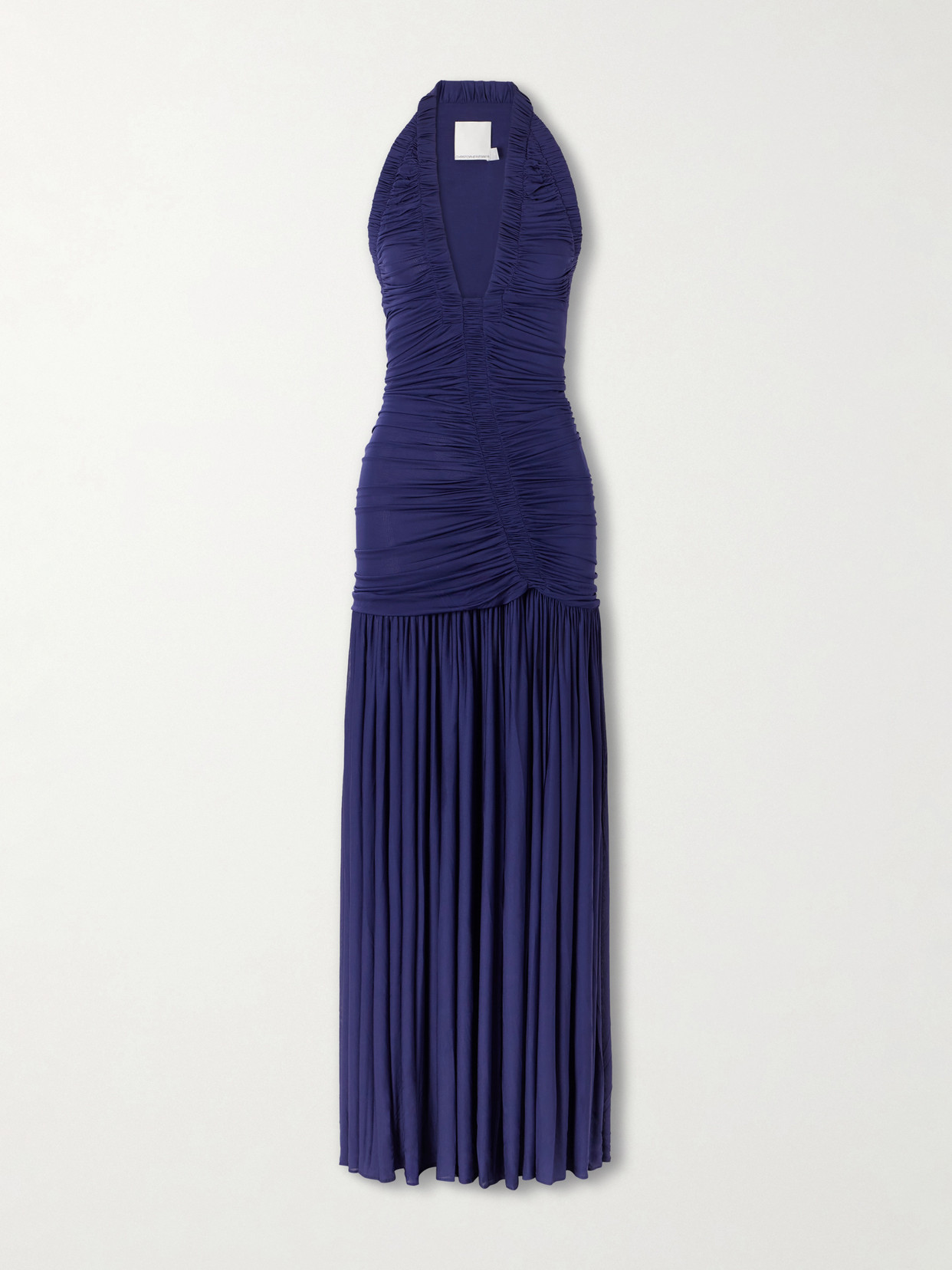 Christopher Esber Orion Gathered Jersey Gown In Blue