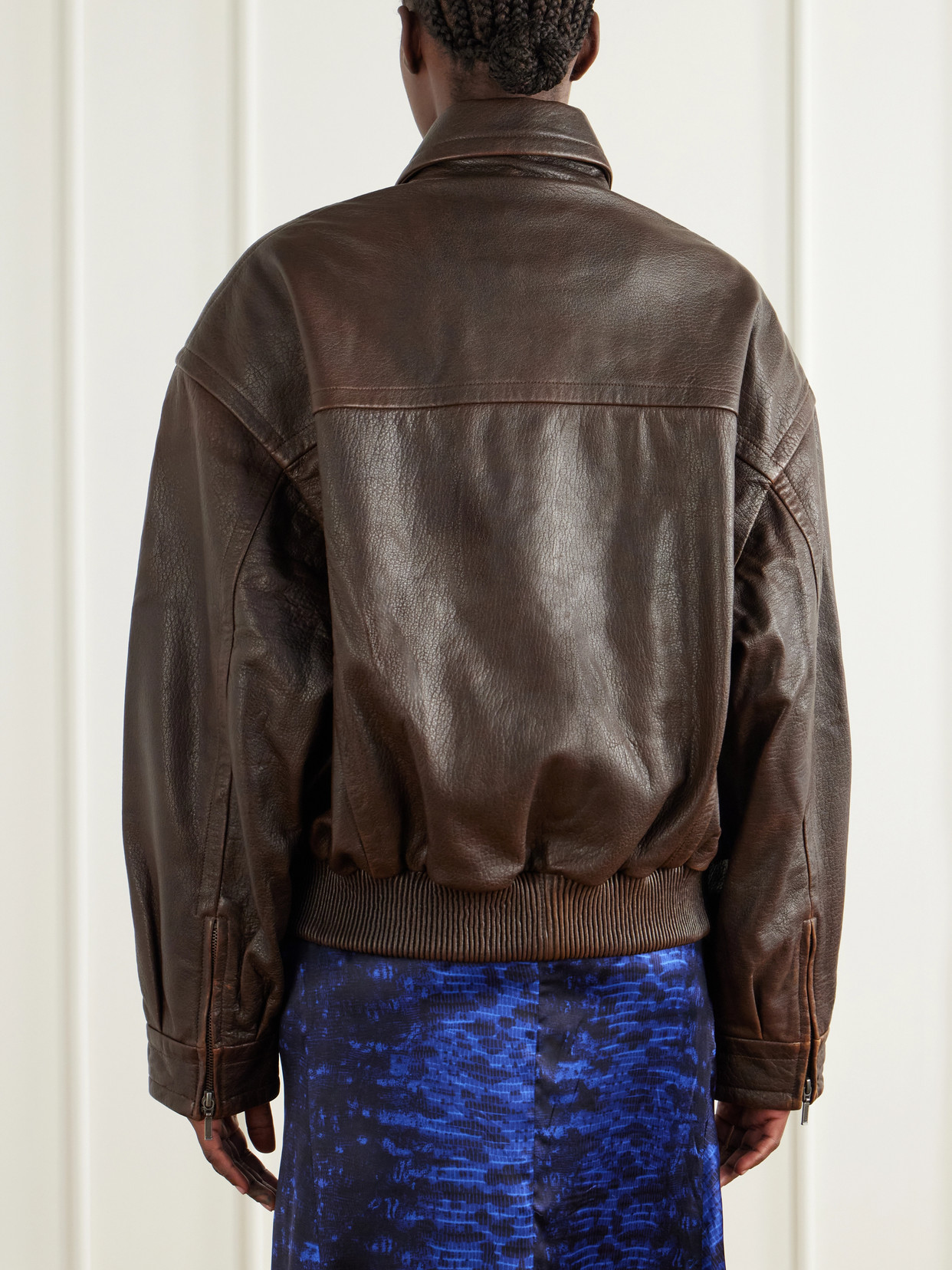 Christopher Esber Leather Jacket In Brown