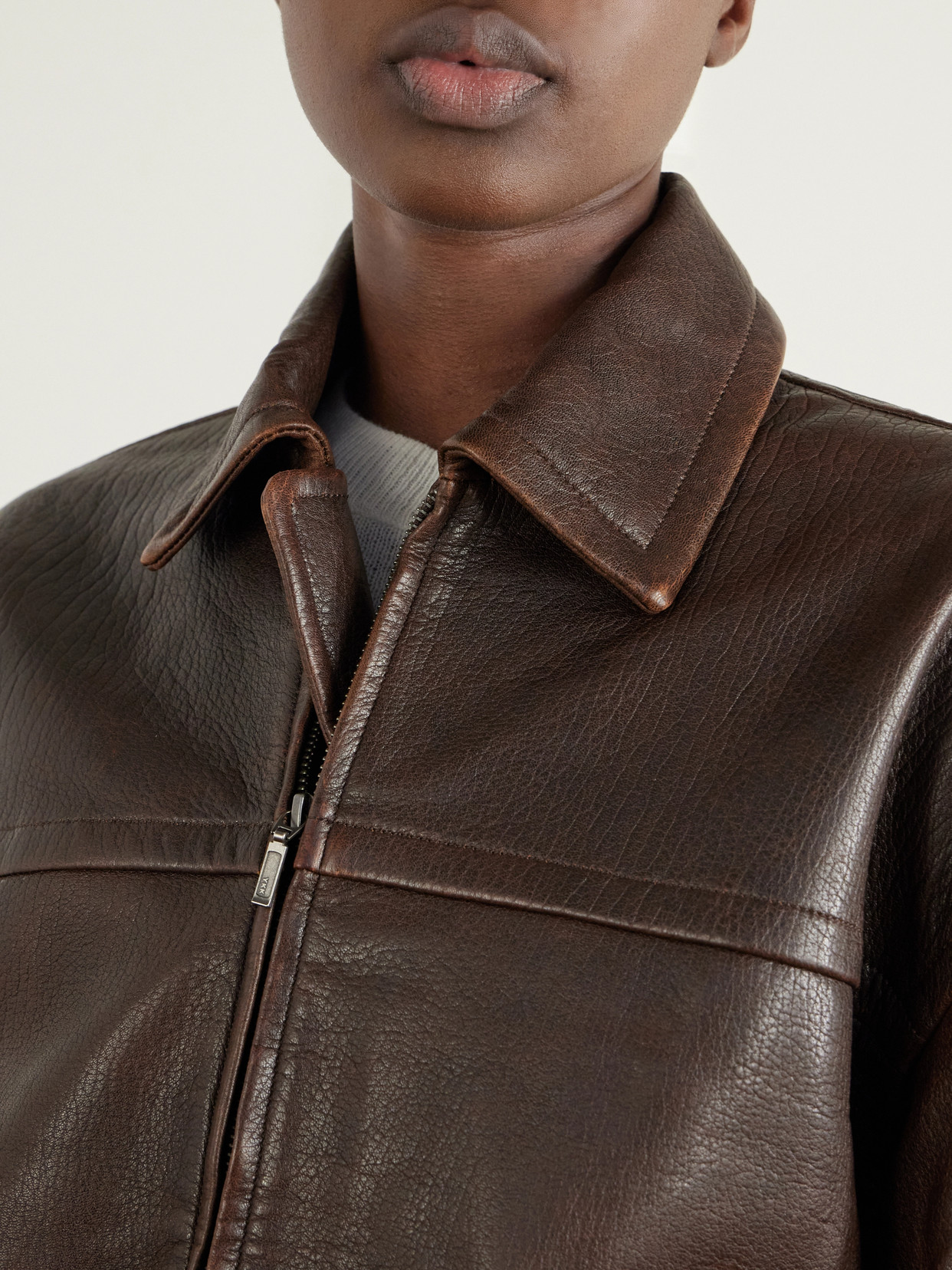 Christopher Esber Leather Jacket In Brown